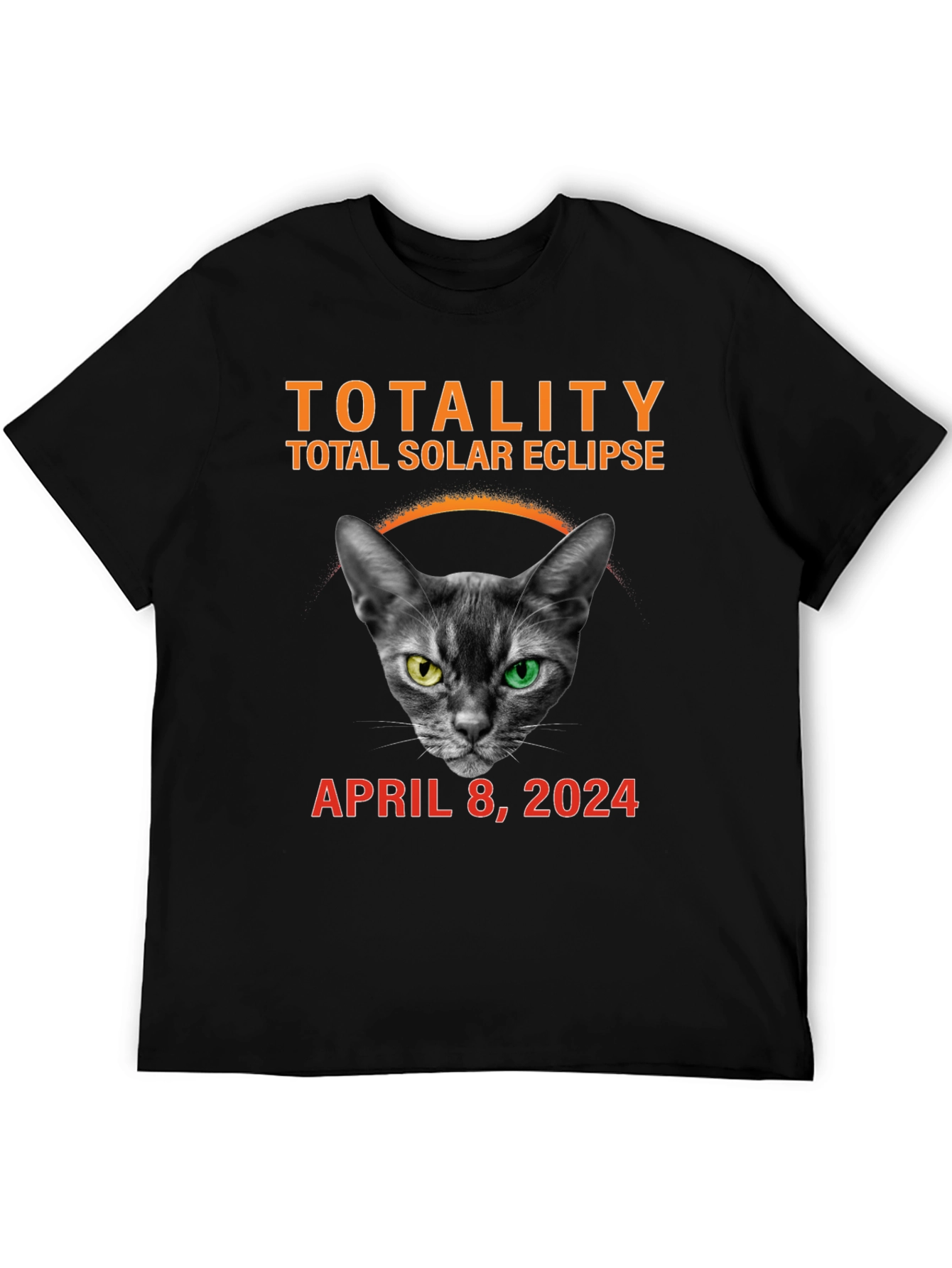 Total Solar Eclipse 2024 Cat T-Shirt