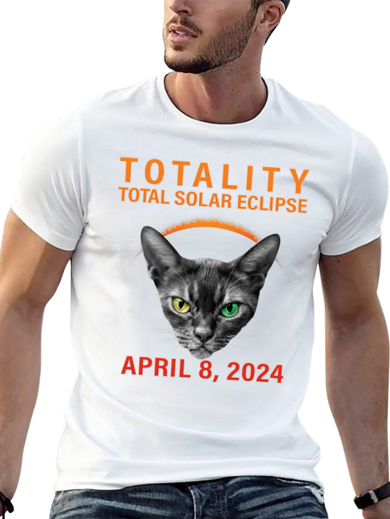 Total Solar Eclipse 2024 Cat T-Shirt
