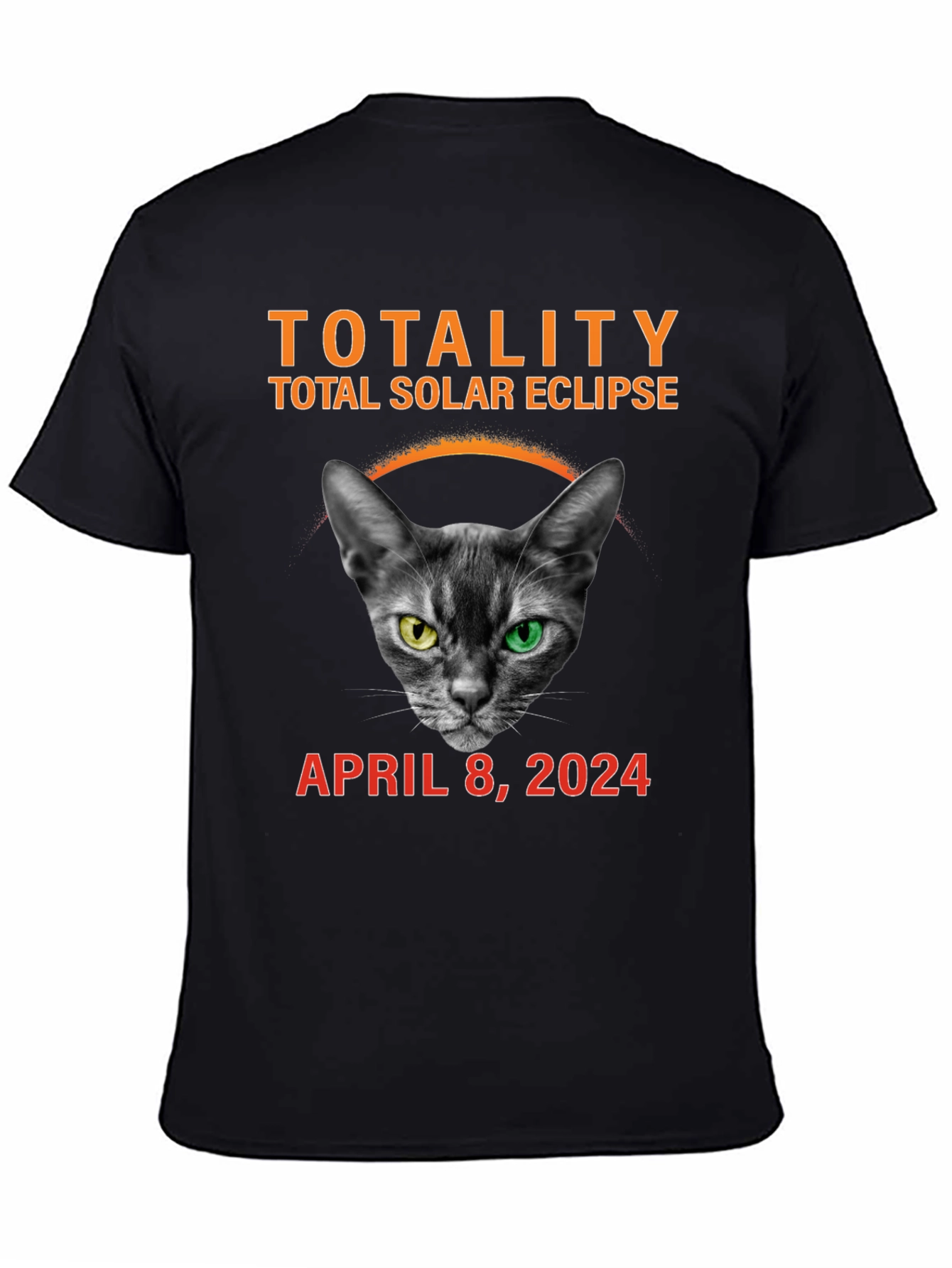 Total Solar Eclipse 2024 Cat T-Shirt