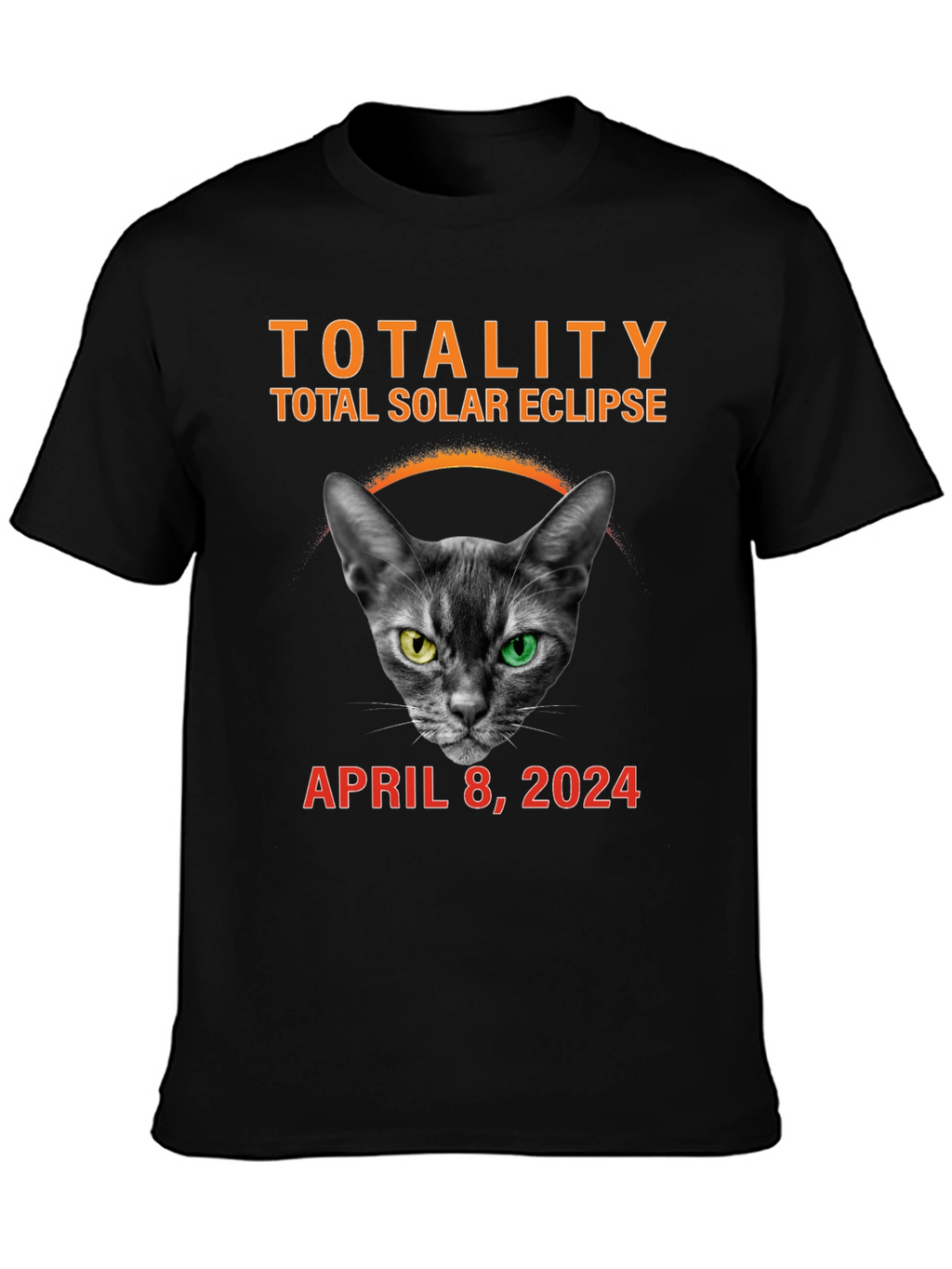Total Solar Eclipse 2024 Cat T-Shirt