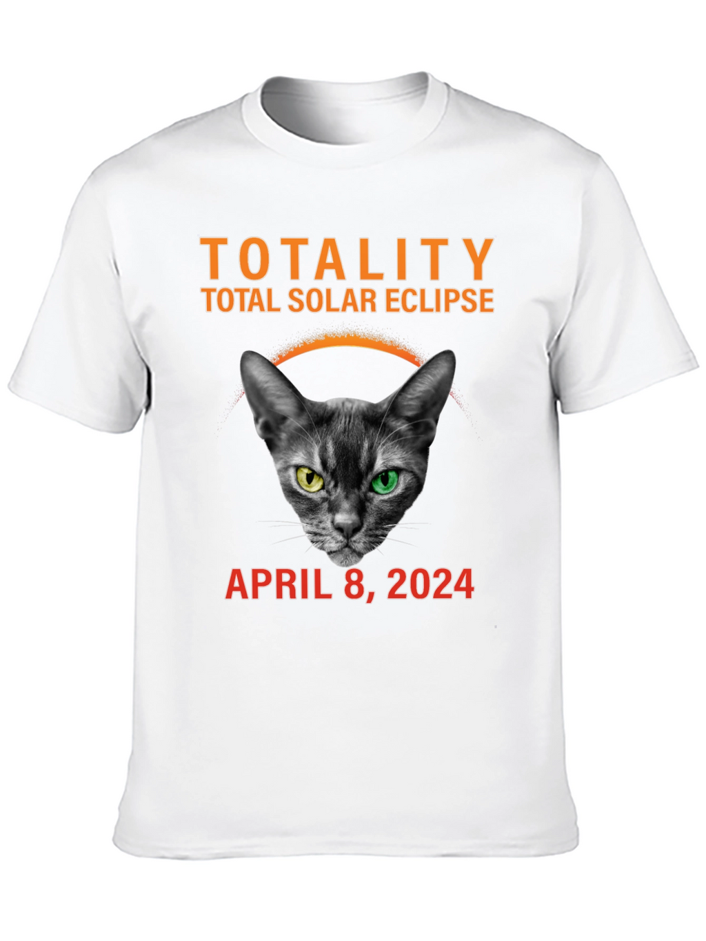 Total Solar Eclipse 2024 Cat T-Shirt