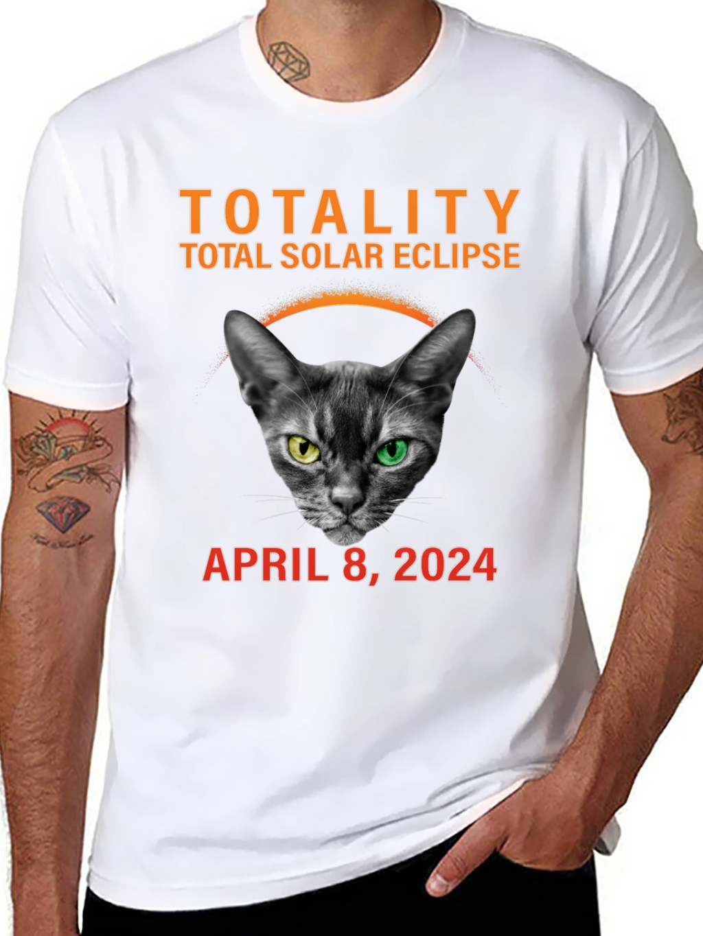 Total Solar Eclipse 2024 Cat T-Shirt