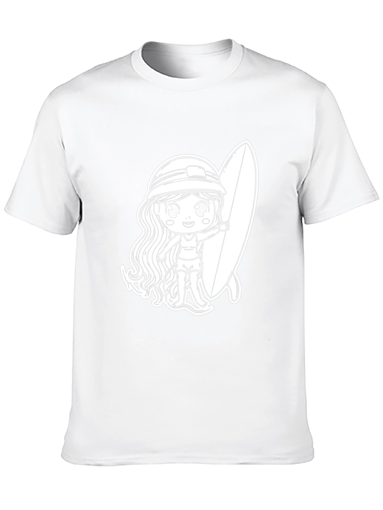 Surfer Girl Graphic T-Shirt - Black