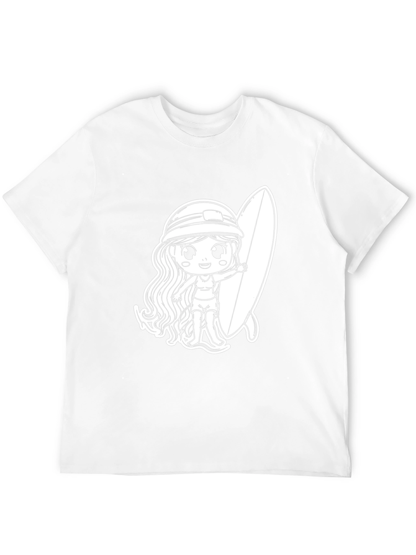 Surfer Girl Graphic T-Shirt - Black