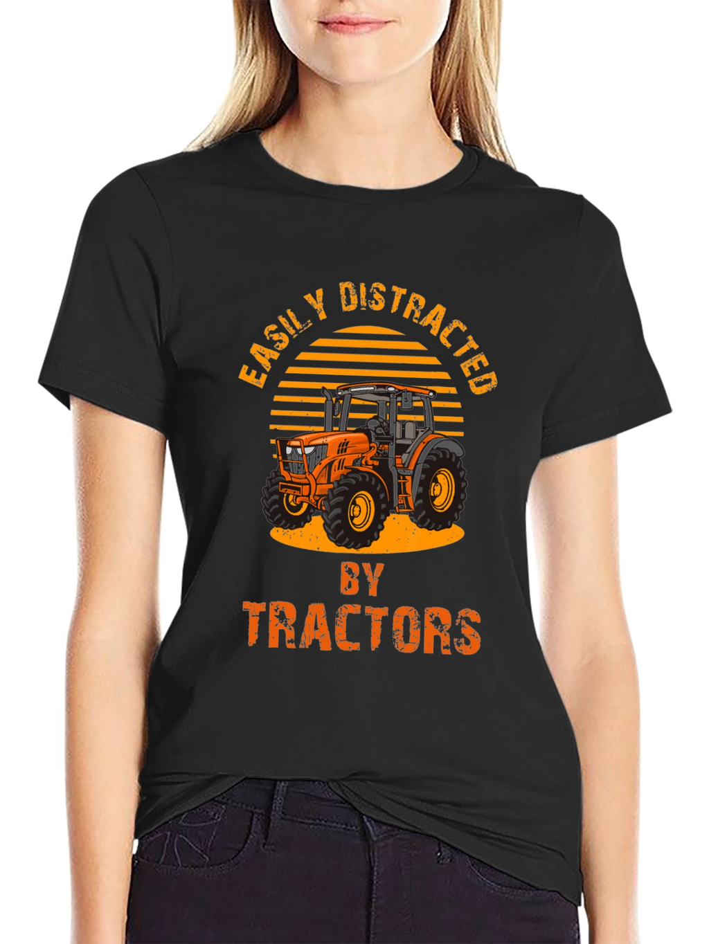 Easily Distracted By Tractors Mens T-shirt