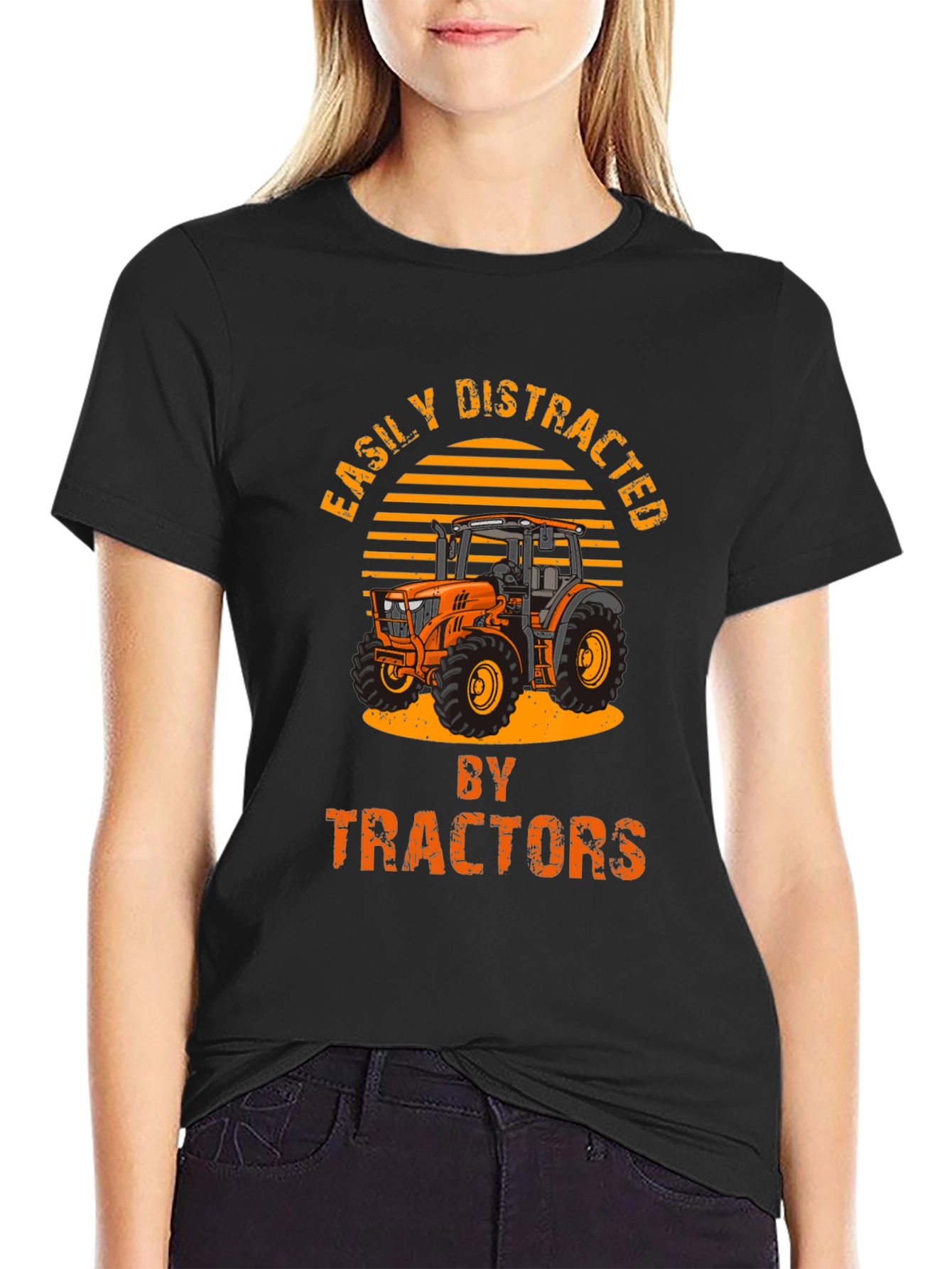 Easily Distracted By Tractors Mens T-shirt