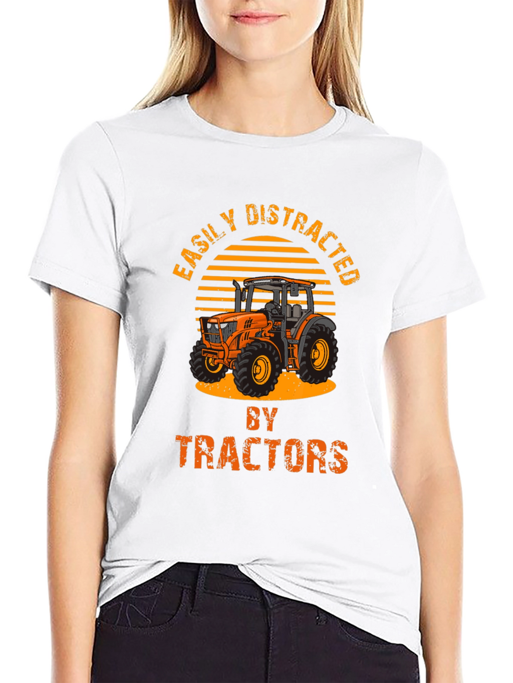 Easily Distracted By Tractors Mens T-shirt