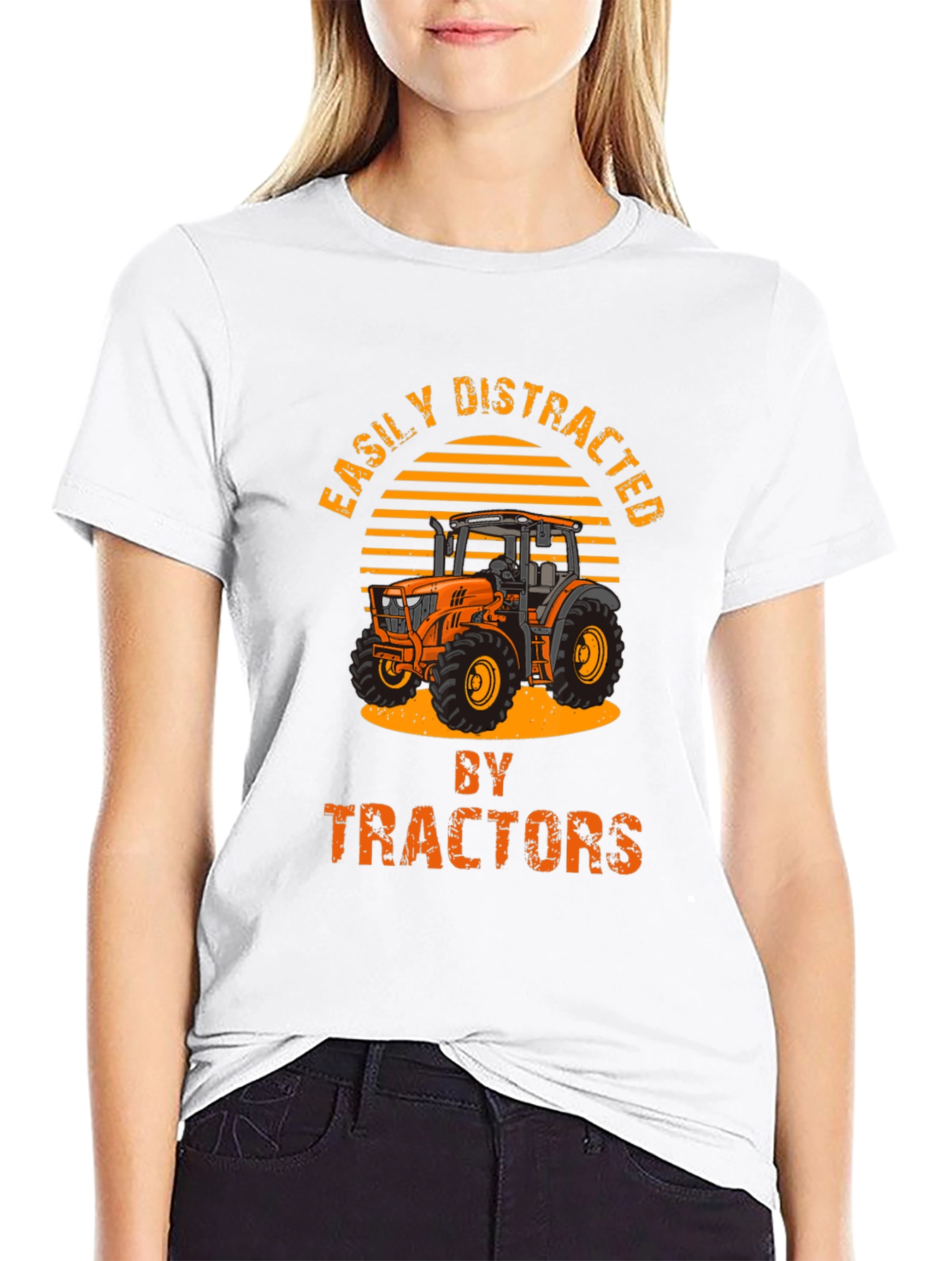 Easily Distracted By Tractors Mens T-shirt