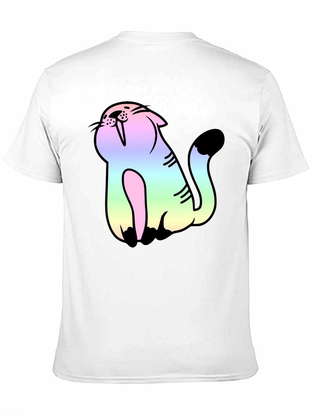 Rainbow Cat Black Tee