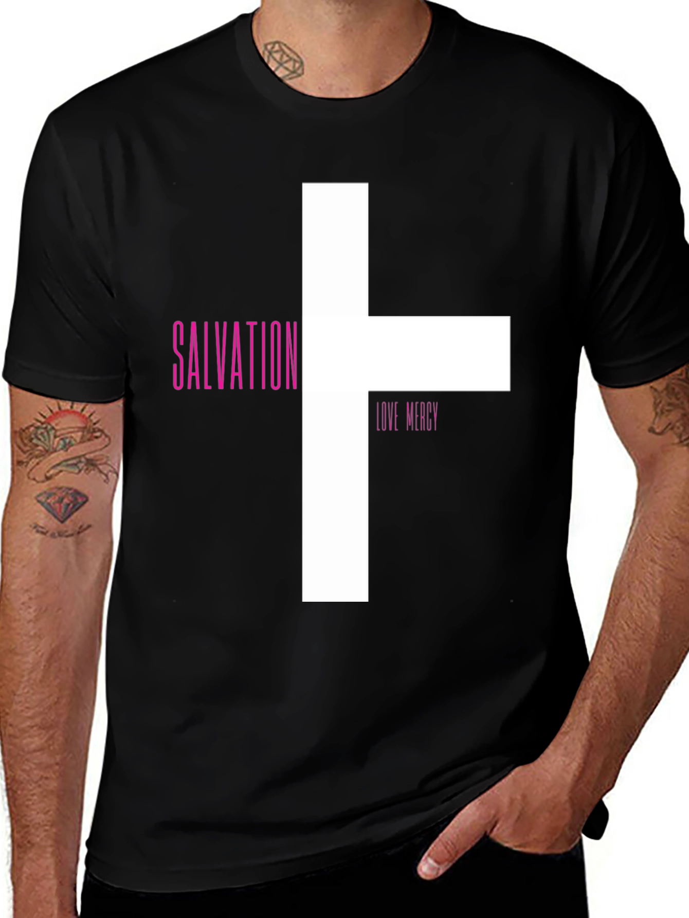 Salvation Love Mercy Graphic Tee - Black