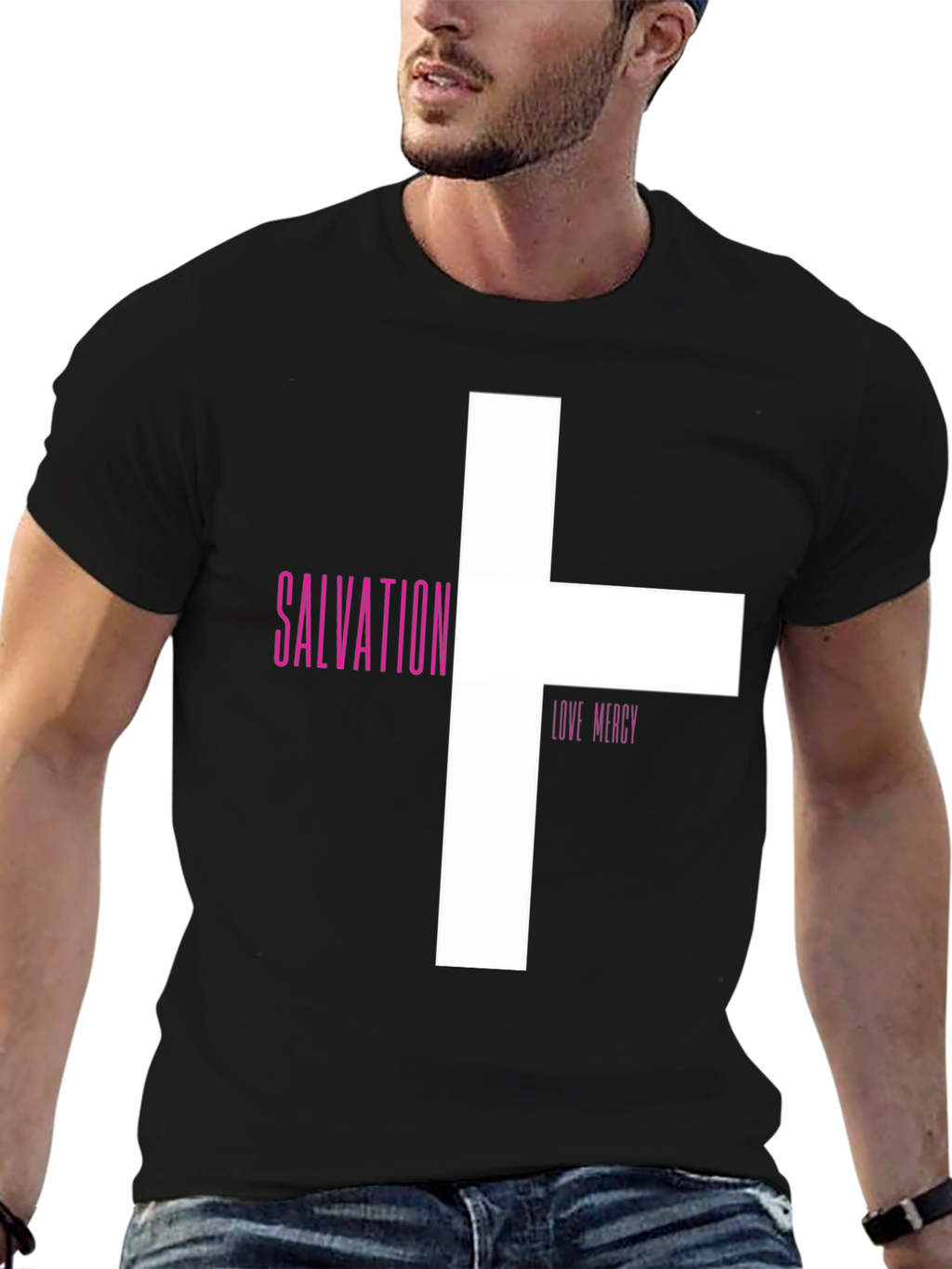 Salvation Love Mercy Graphic Tee - Black