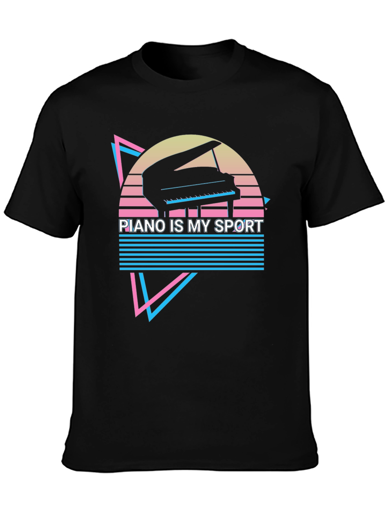 Piano Is My Sport T-Shirt - Retro Synthwave Design