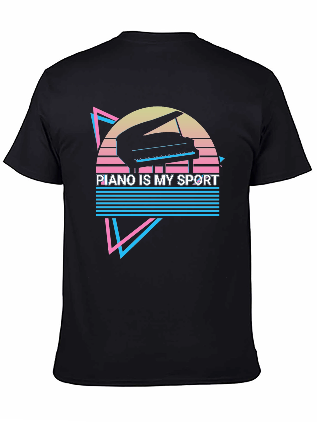 Piano Is My Sport T-Shirt - Retro Synthwave Design