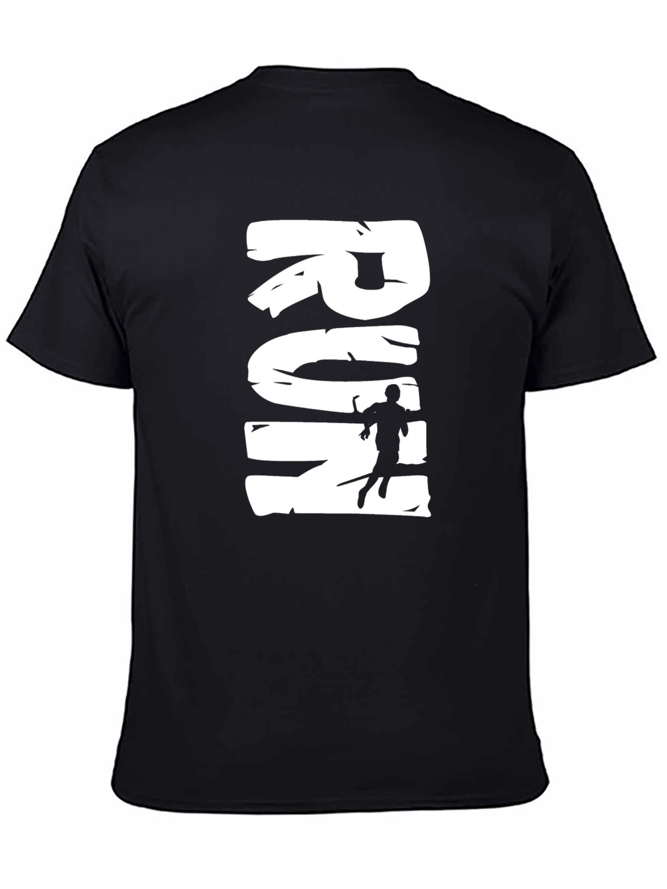 Run Graphic Tee - Black Cotton Casual T-Shirt