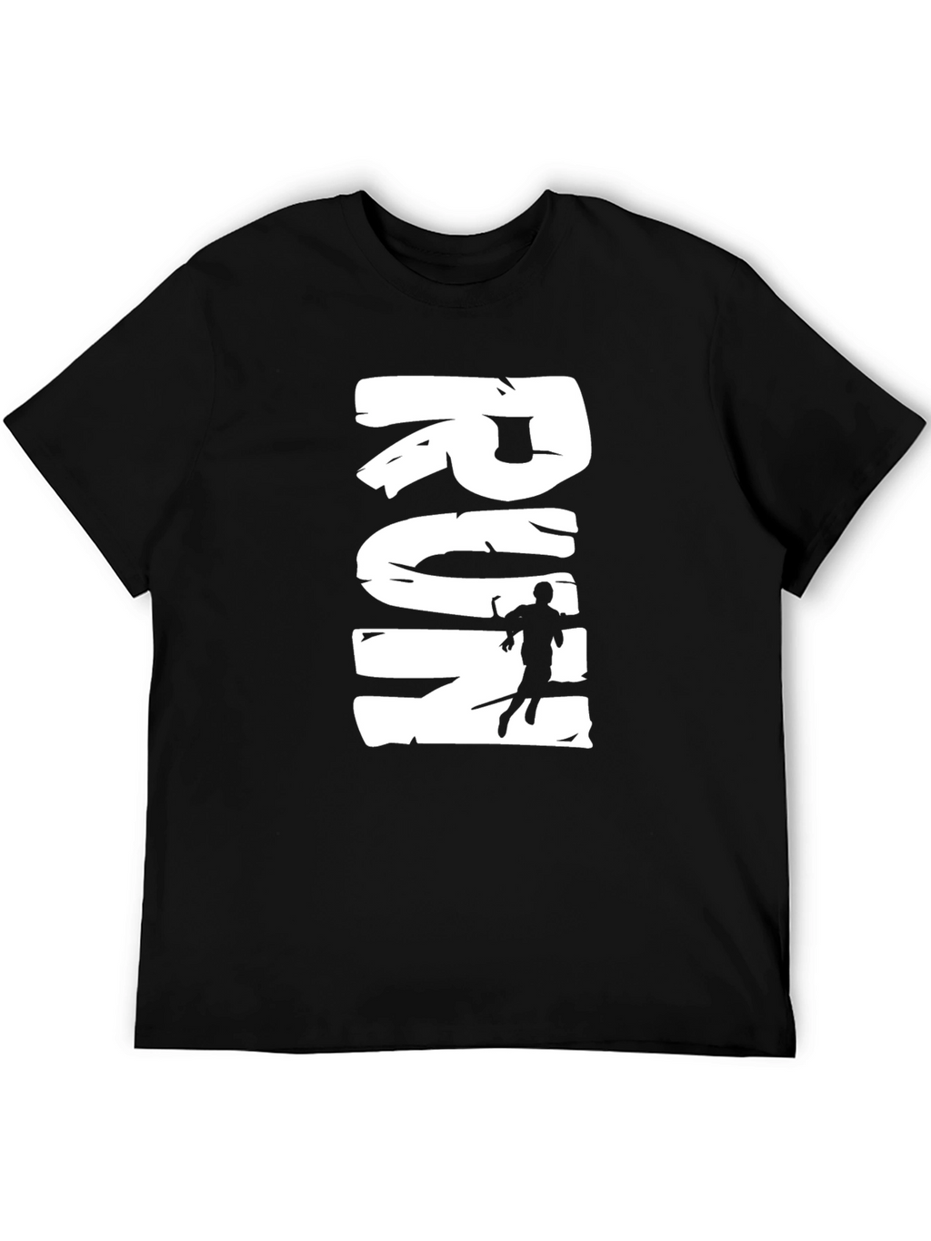 Run Graphic Tee - Black Cotton Casual T-Shirt