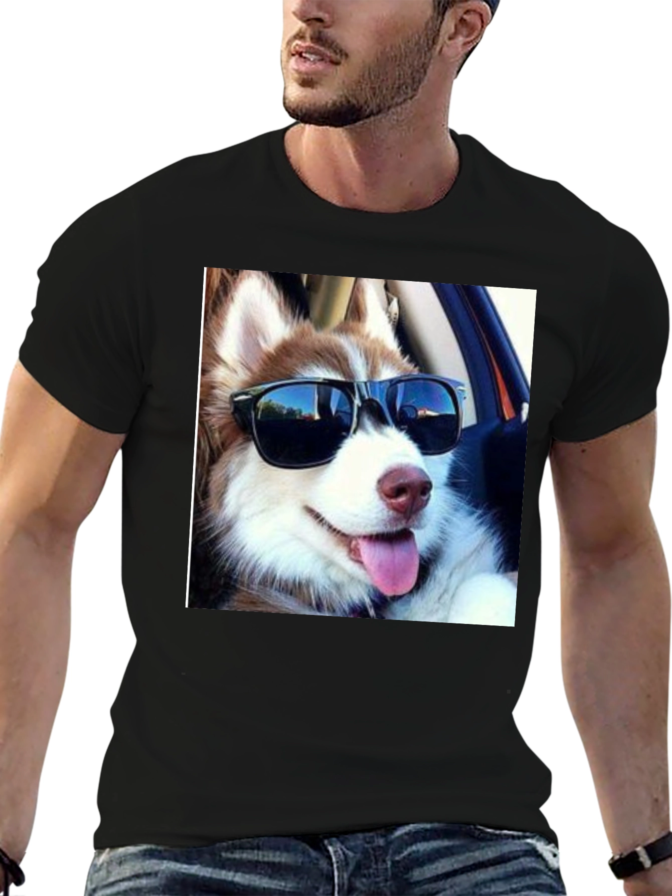 Cool Dog Tee: Husky in Shades T-Shirt