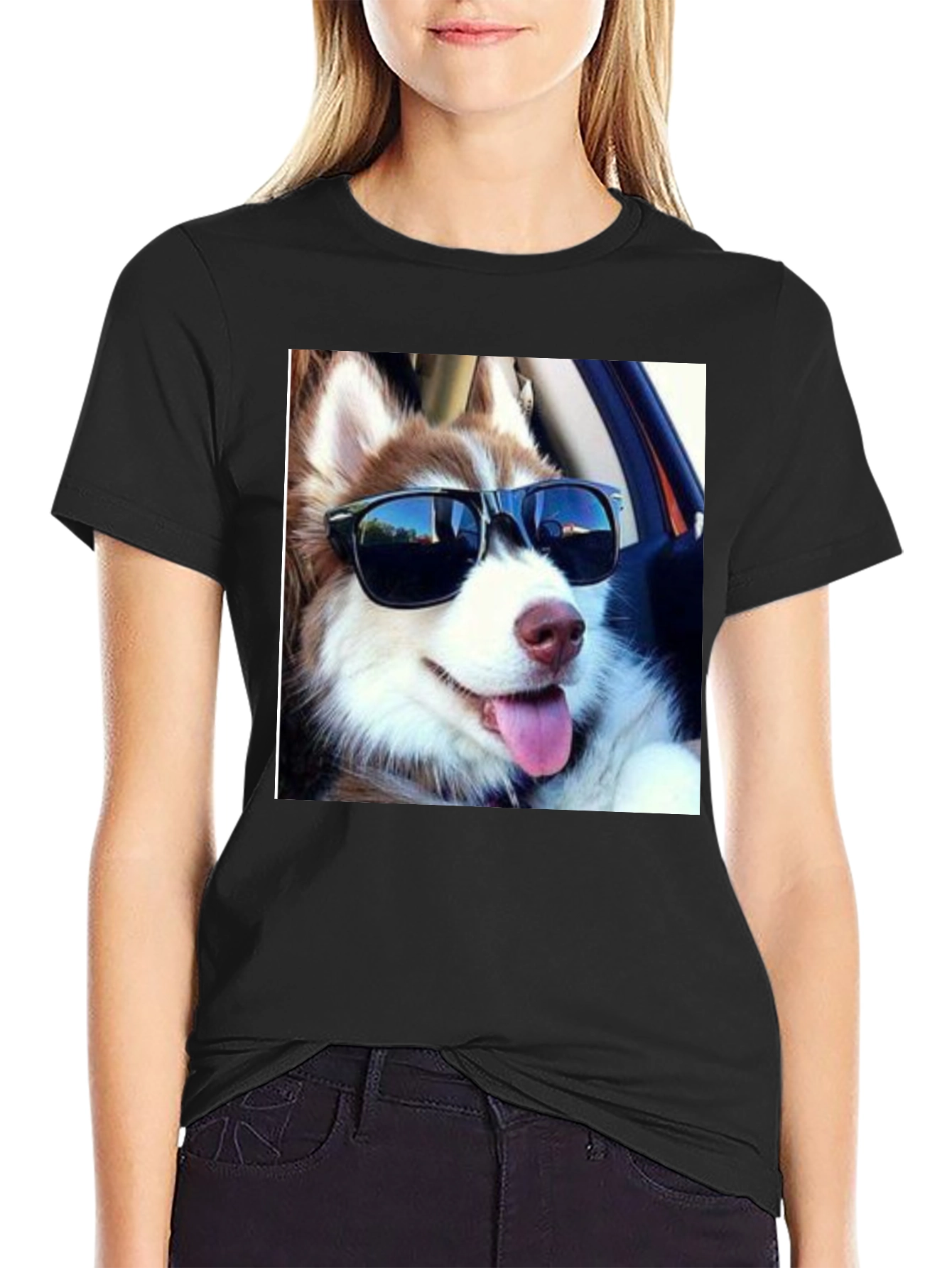 Cool Dog Tee: Husky in Shades T-Shirt