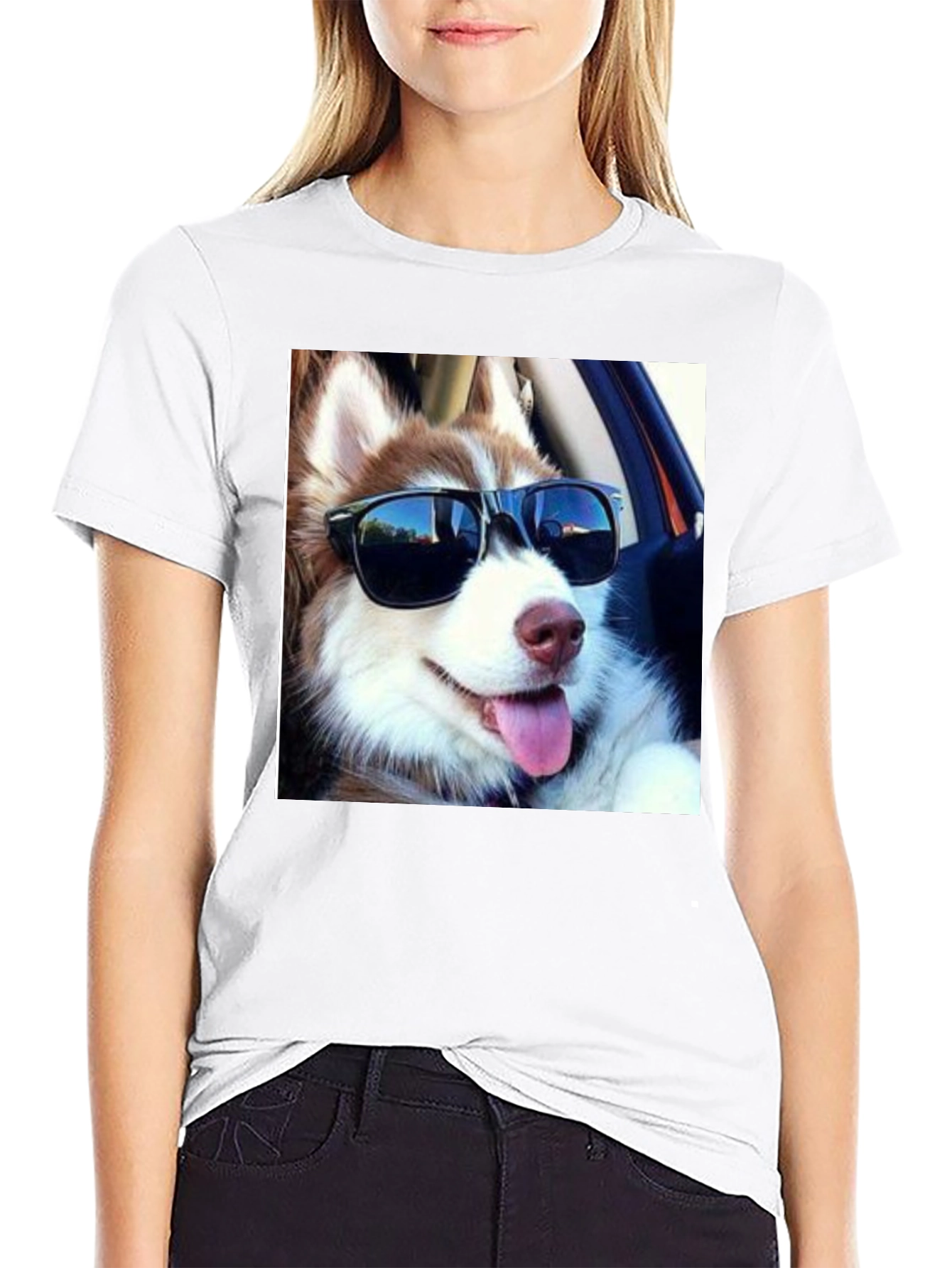 Cool Dog Tee: Husky in Shades T-Shirt