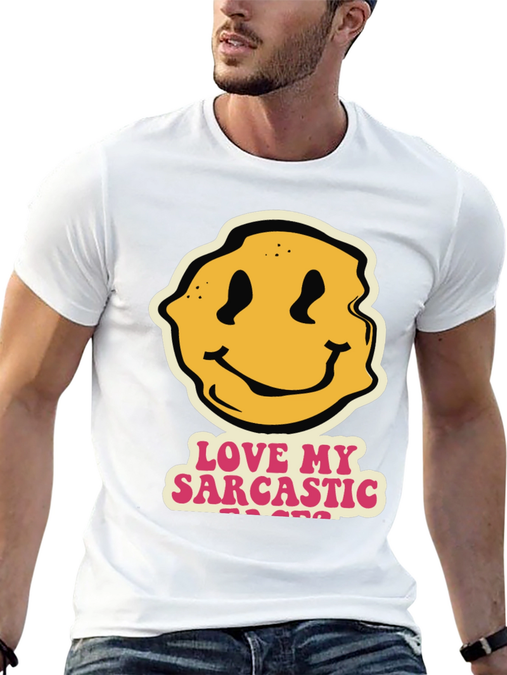 Sarcastic Teacher Smiley Face Black T-Shirt