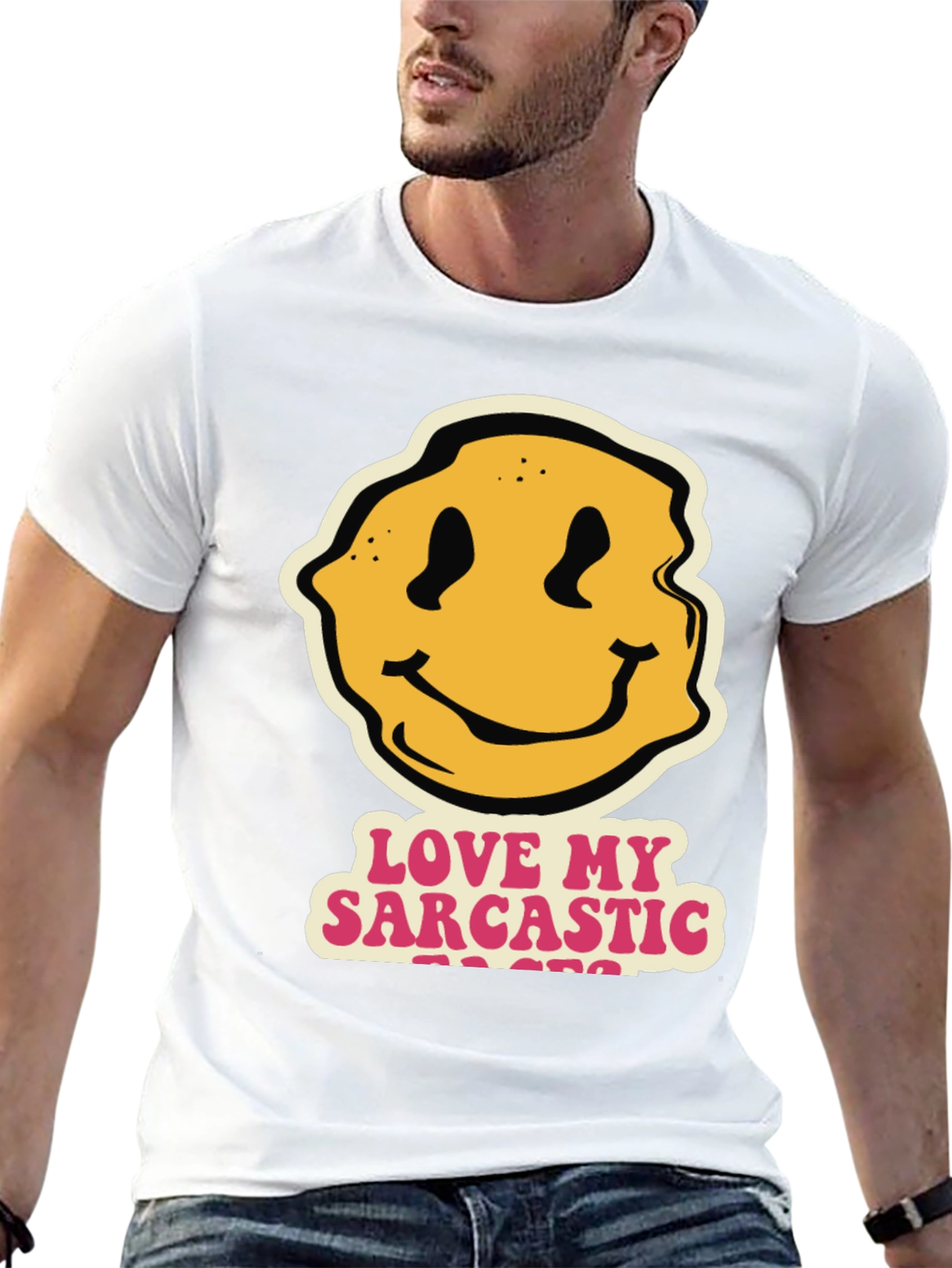 Sarcastic Teacher Smiley Face Black T-Shirt