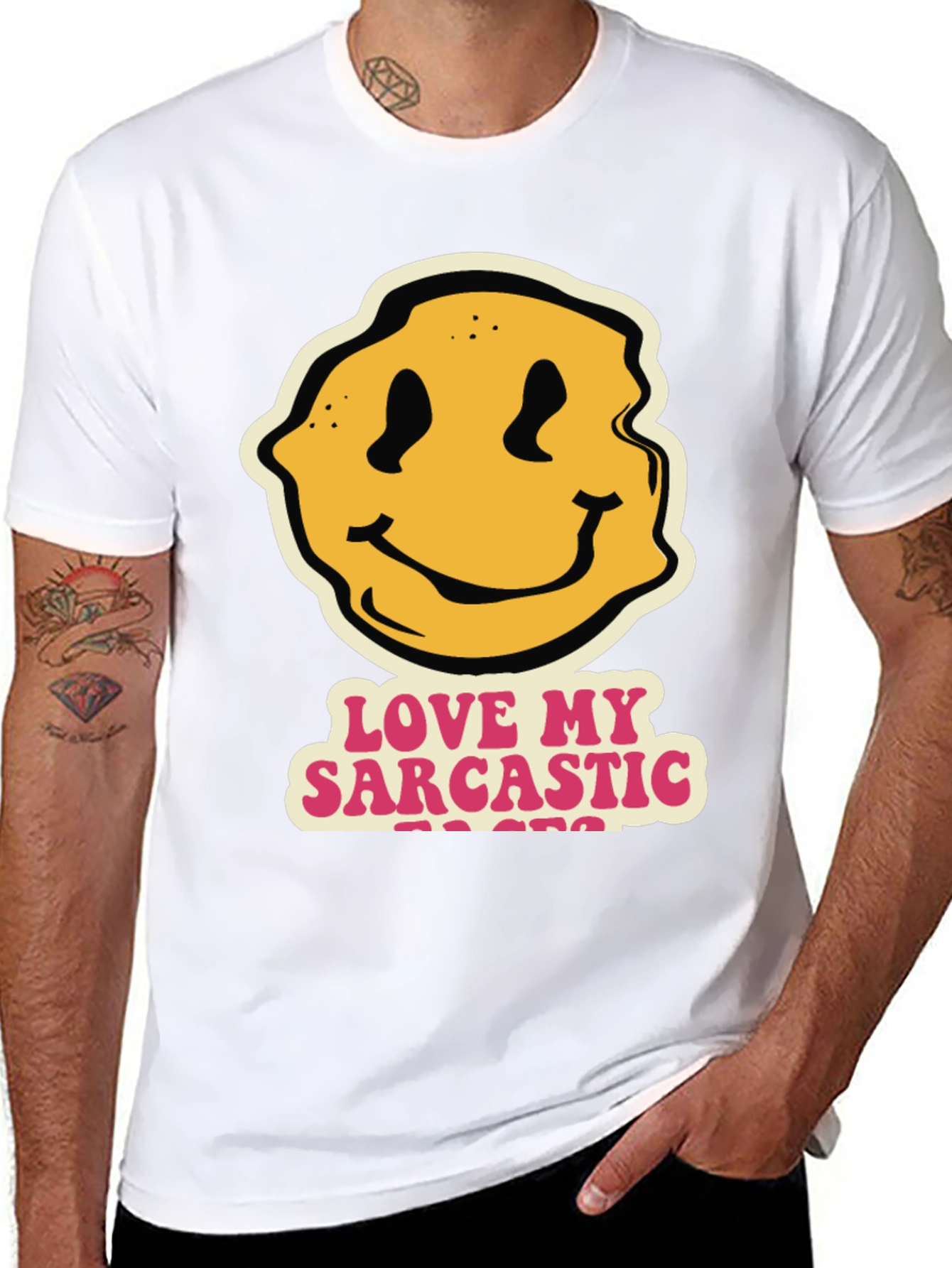 Sarcastic Teacher Smiley Face Black T-Shirt