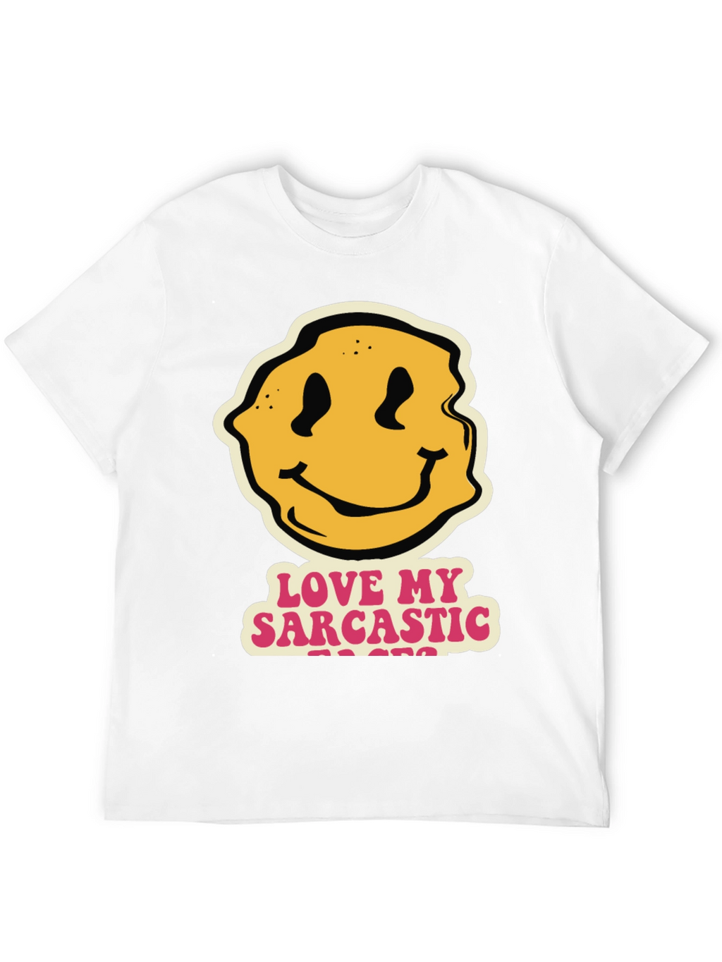 Sarcastic Teacher Smiley Face Black T-Shirt
