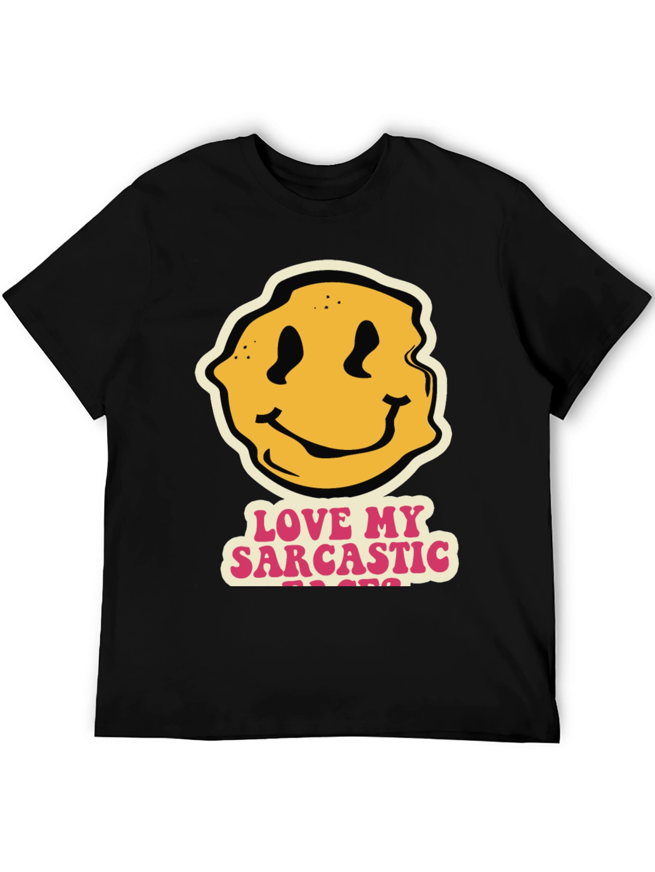 Sarcastic Teacher Smiley Face Black T-Shirt