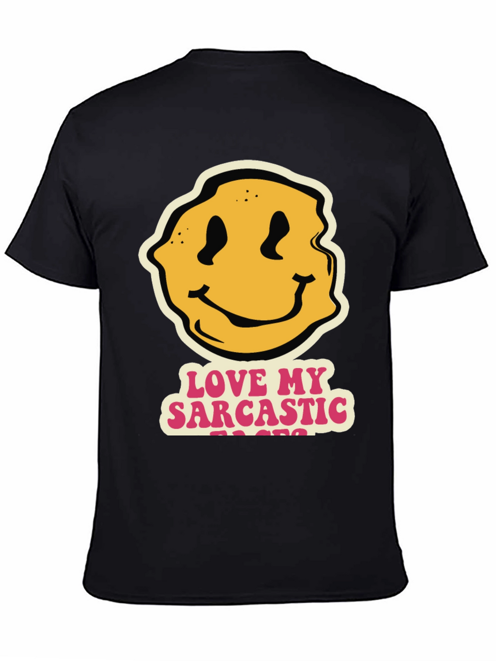 Sarcastic Teacher Smiley Face Black T-Shirt