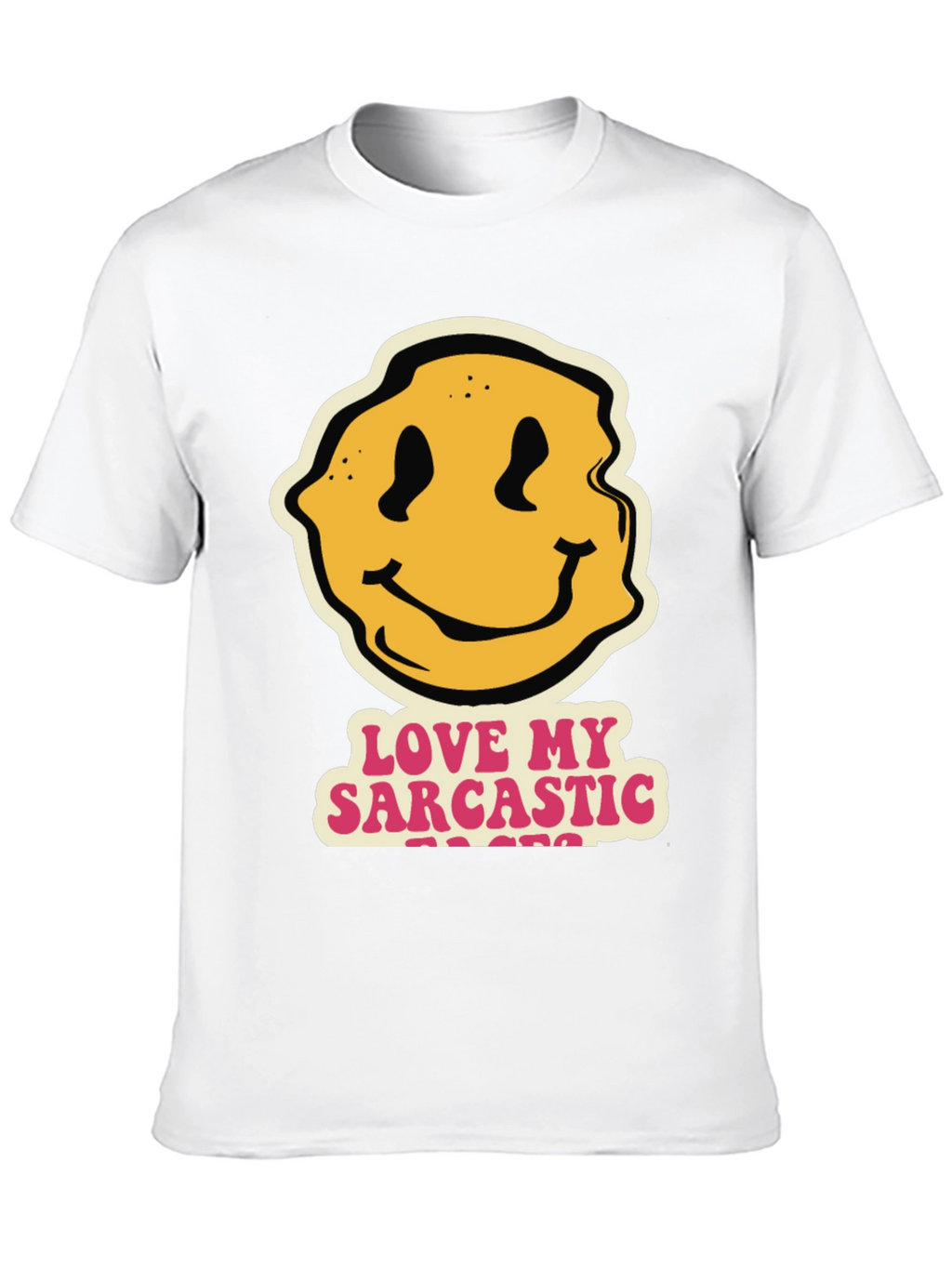 Sarcastic Teacher Smiley Face Black T-Shirt