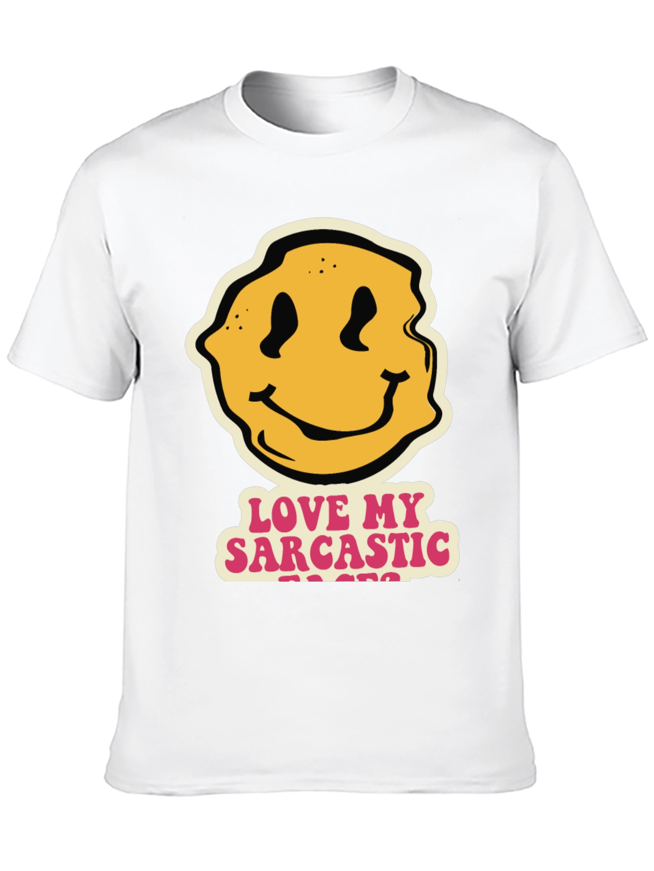 Sarcastic Teacher Smiley Face Black T-Shirt