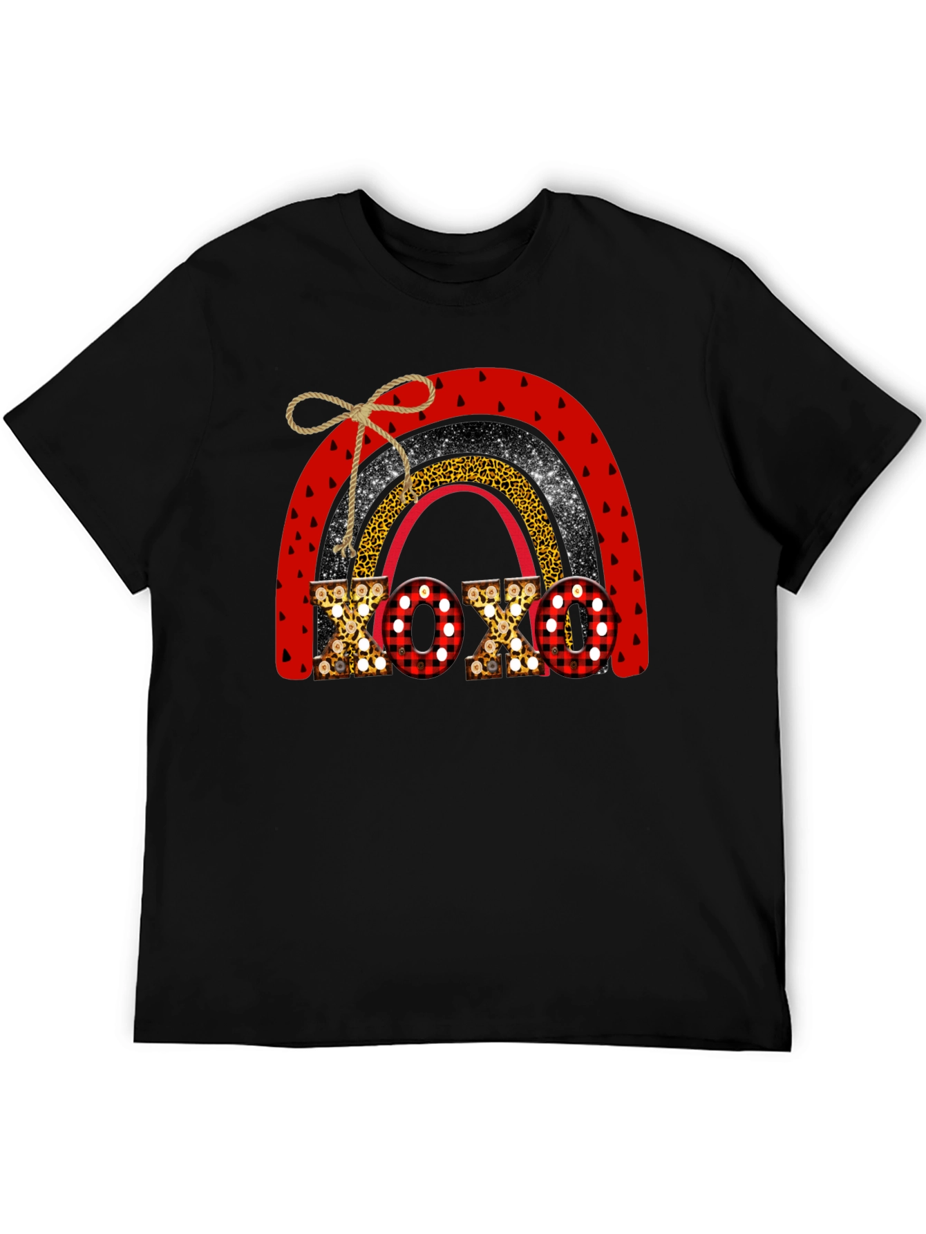 XOXO Valentine Rainbow Graphic Tee