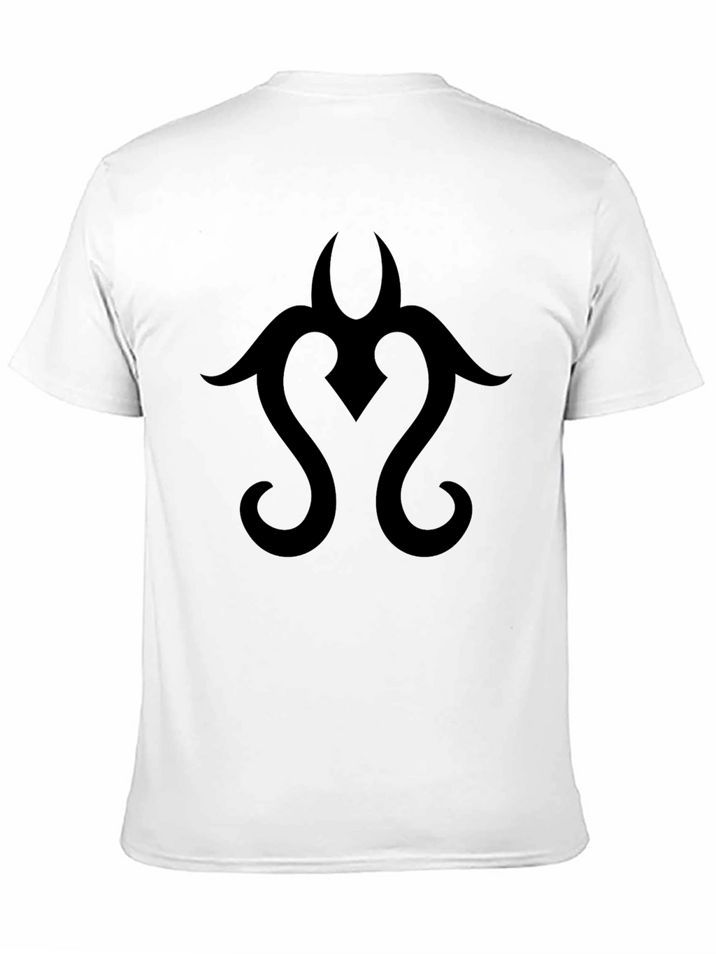 Black Tribal Design Graphic Tee Casual Cotton T-Shirt