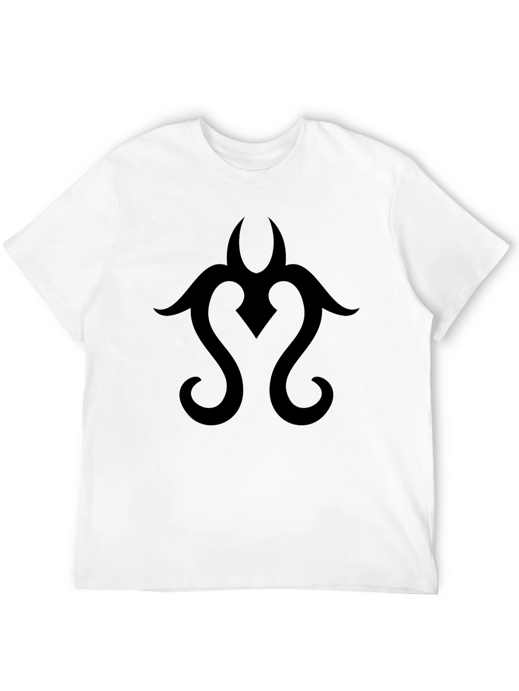 Black Tribal Design Graphic Tee Casual Cotton T-Shirt