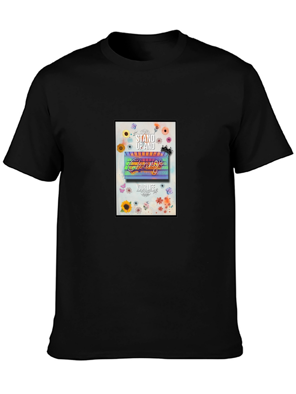 Stand Up & Change Graphic Tee - Black