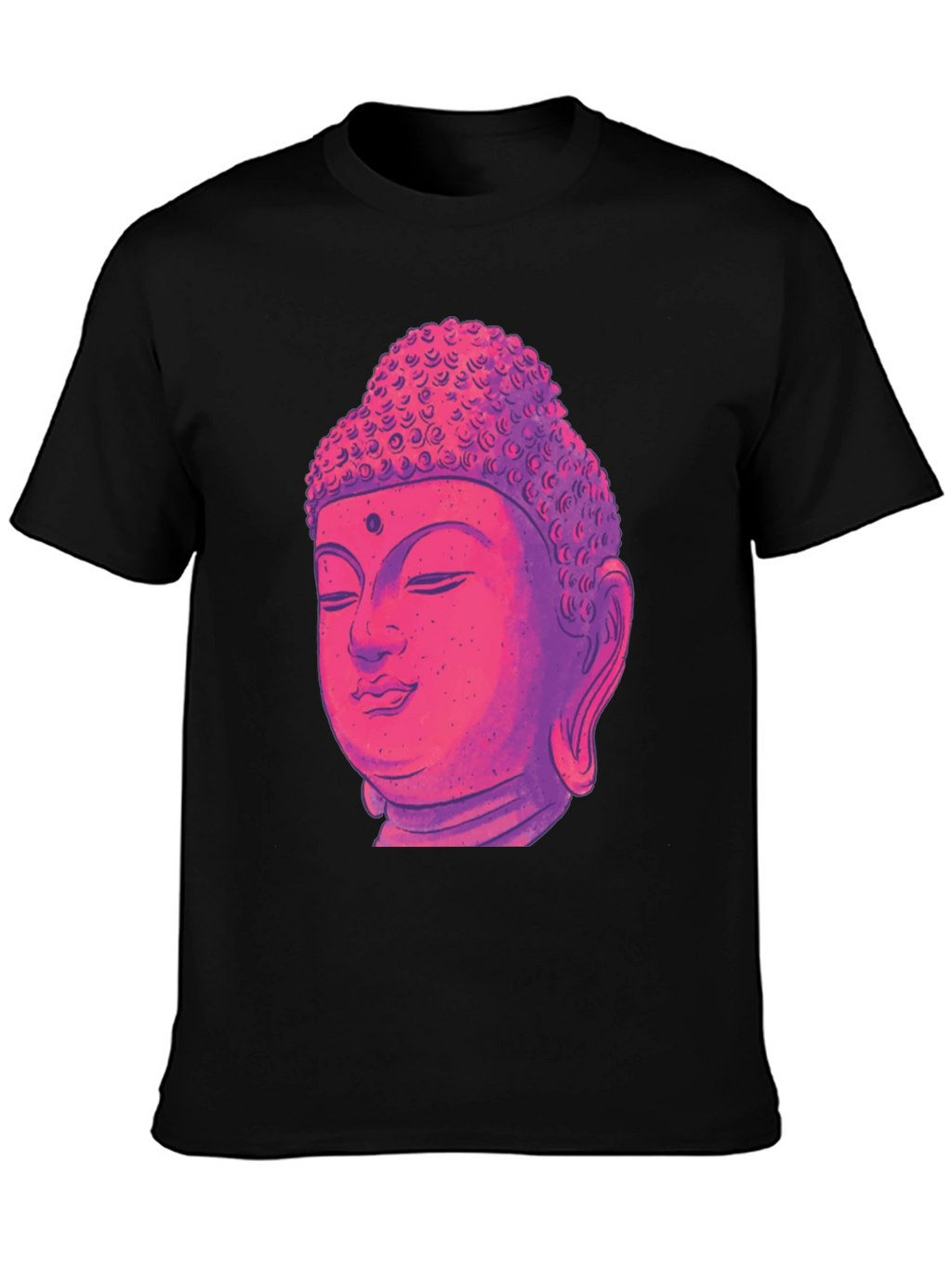 Buddha Head Graphic Tee - Black Cotton Blend