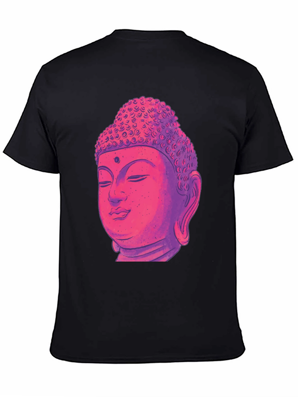 Buddha Head Graphic Tee - Black Cotton Blend