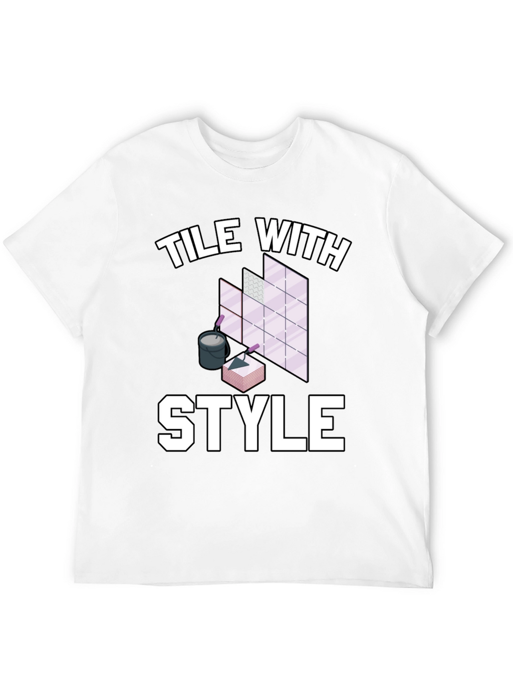 Tile With Style Graphic Tee - Black Cotton T-Shirt
