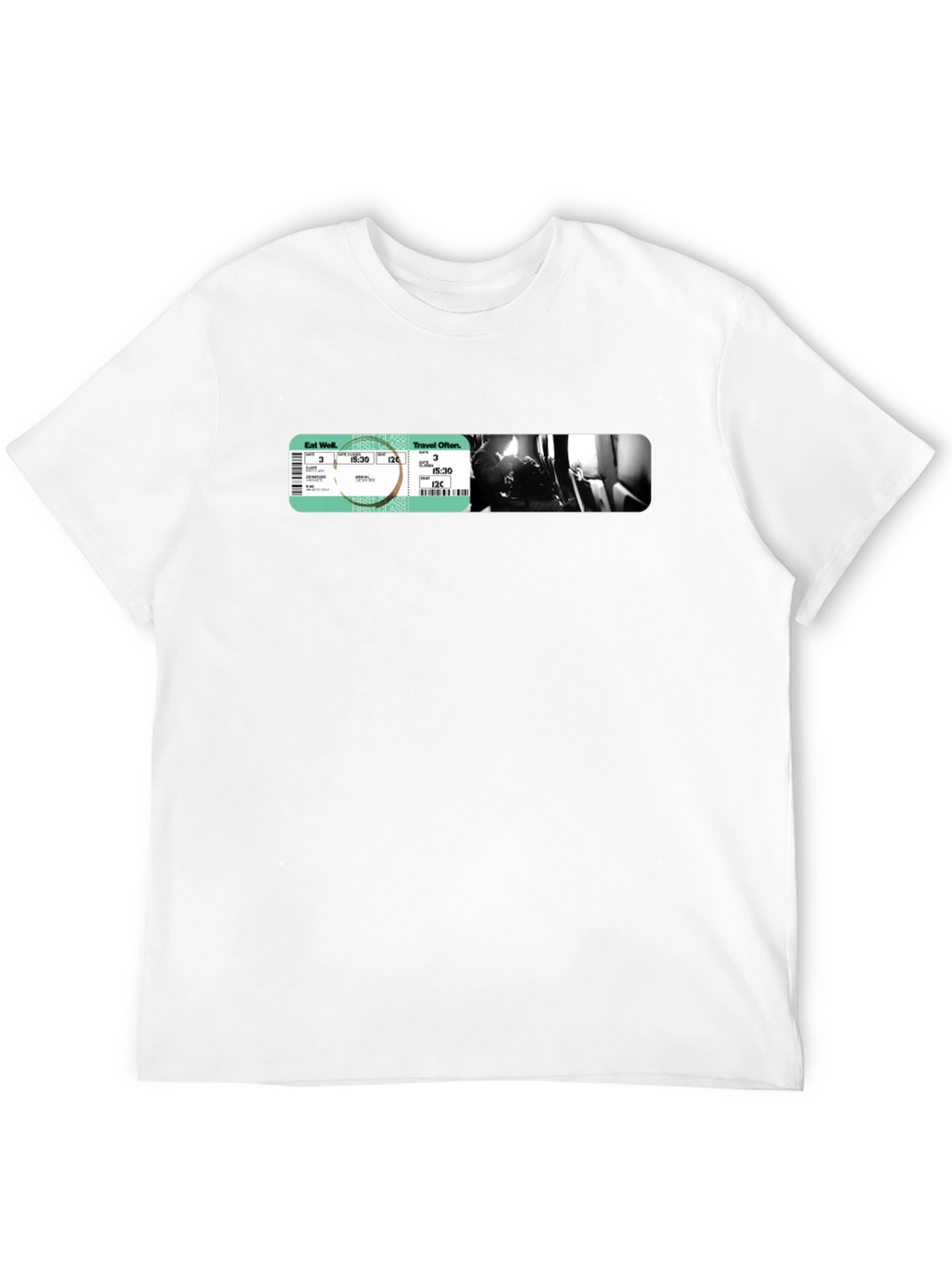 Black Travel Ticket Graphic T-Shirt