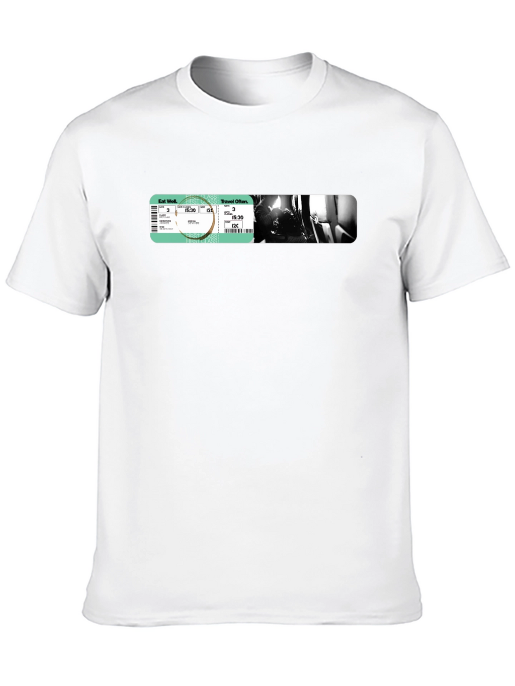 Black Travel Ticket Graphic T-Shirt