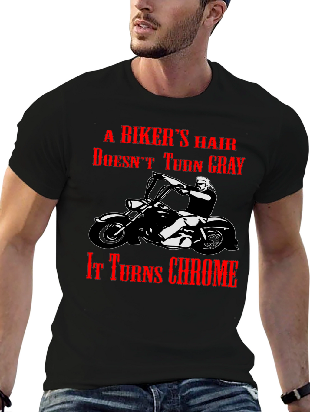 Bikers Hair Chrome T-Shirt - Motorcycle Apparel