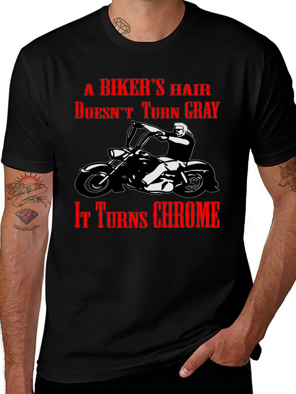 Bikers Hair Chrome T-Shirt - Motorcycle Apparel