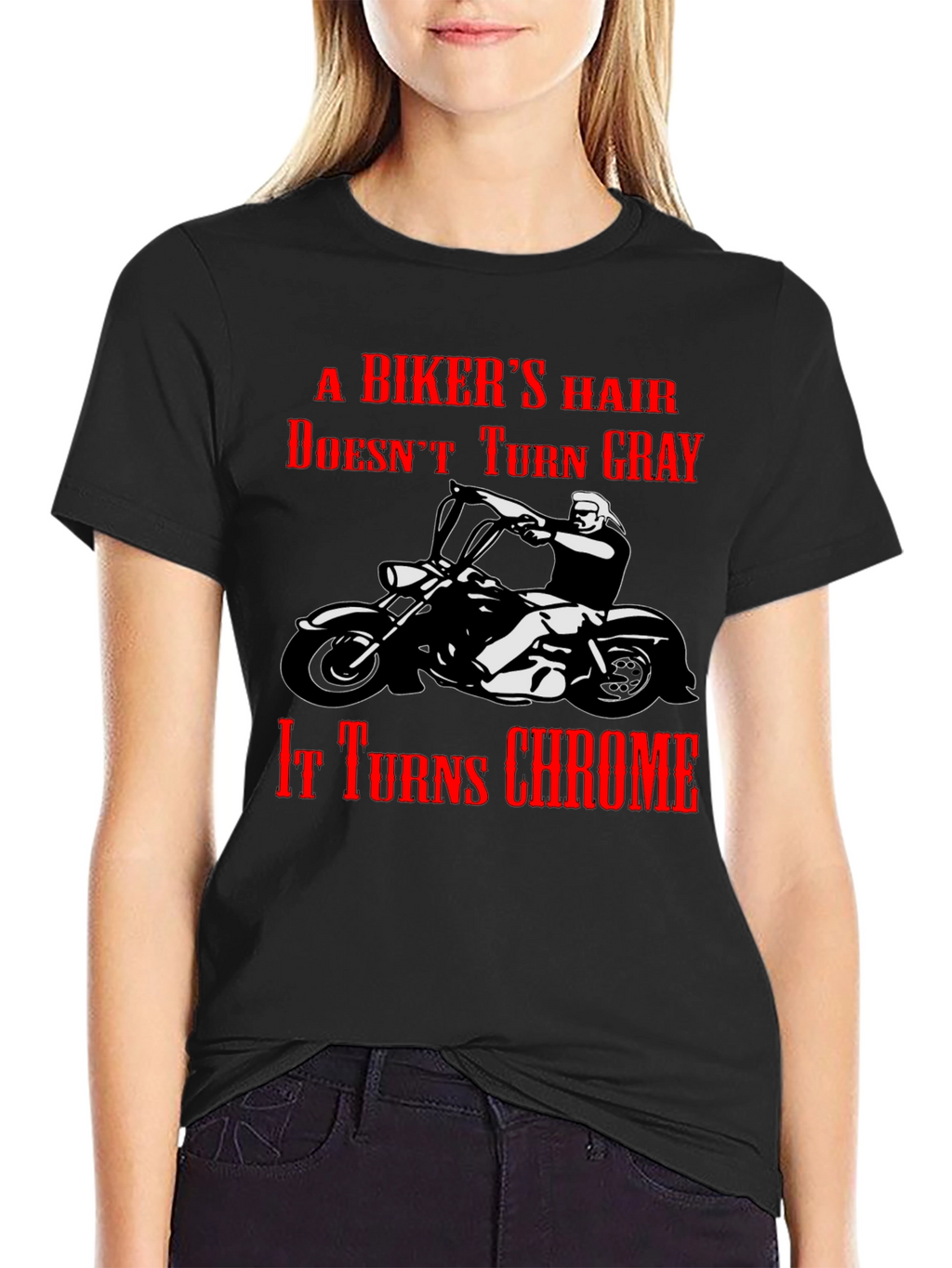 Bikers Hair Chrome T-Shirt - Motorcycle Apparel