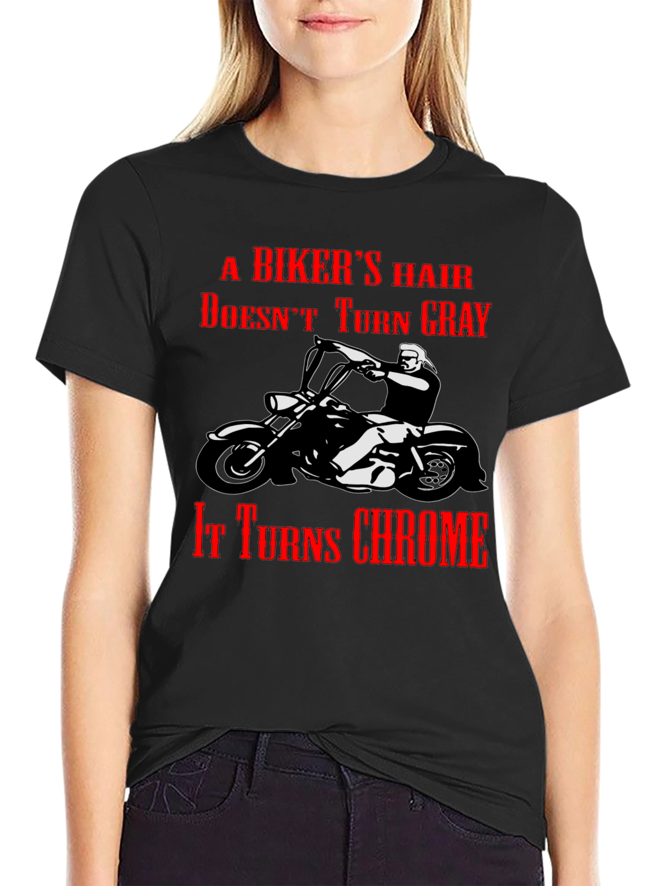 Bikers Hair Chrome T-Shirt - Motorcycle Apparel