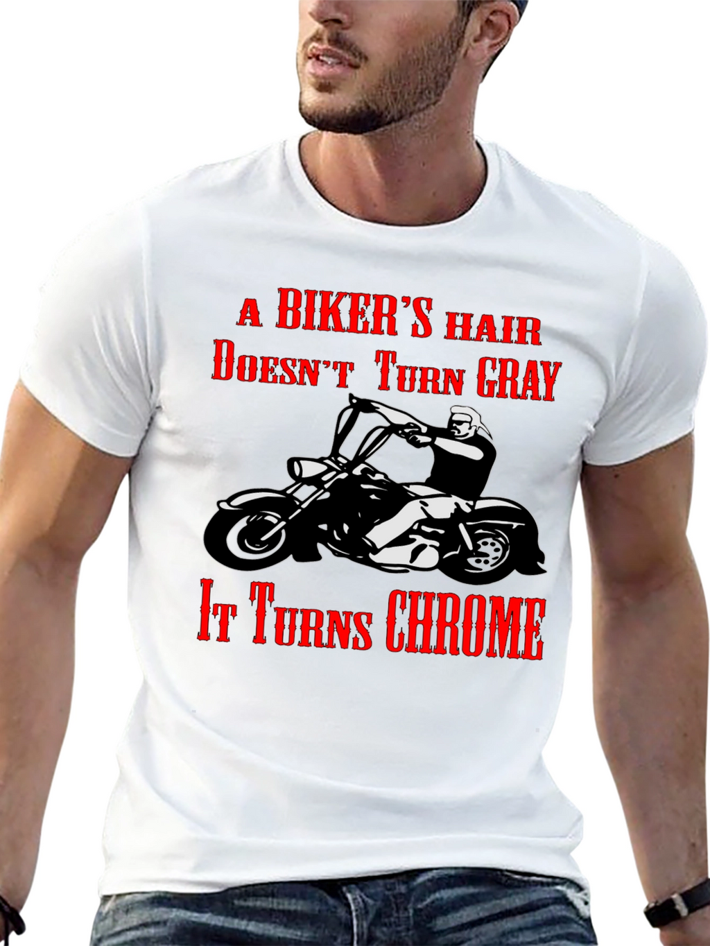 Bikers Hair Chrome T-Shirt - Motorcycle Apparel