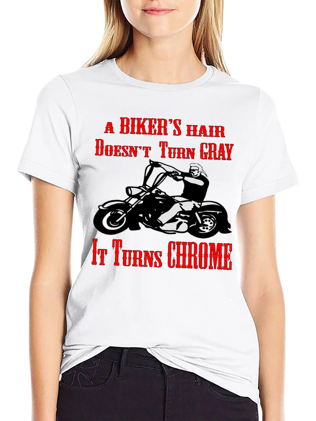 Bikers Hair Chrome T-Shirt - Motorcycle Apparel