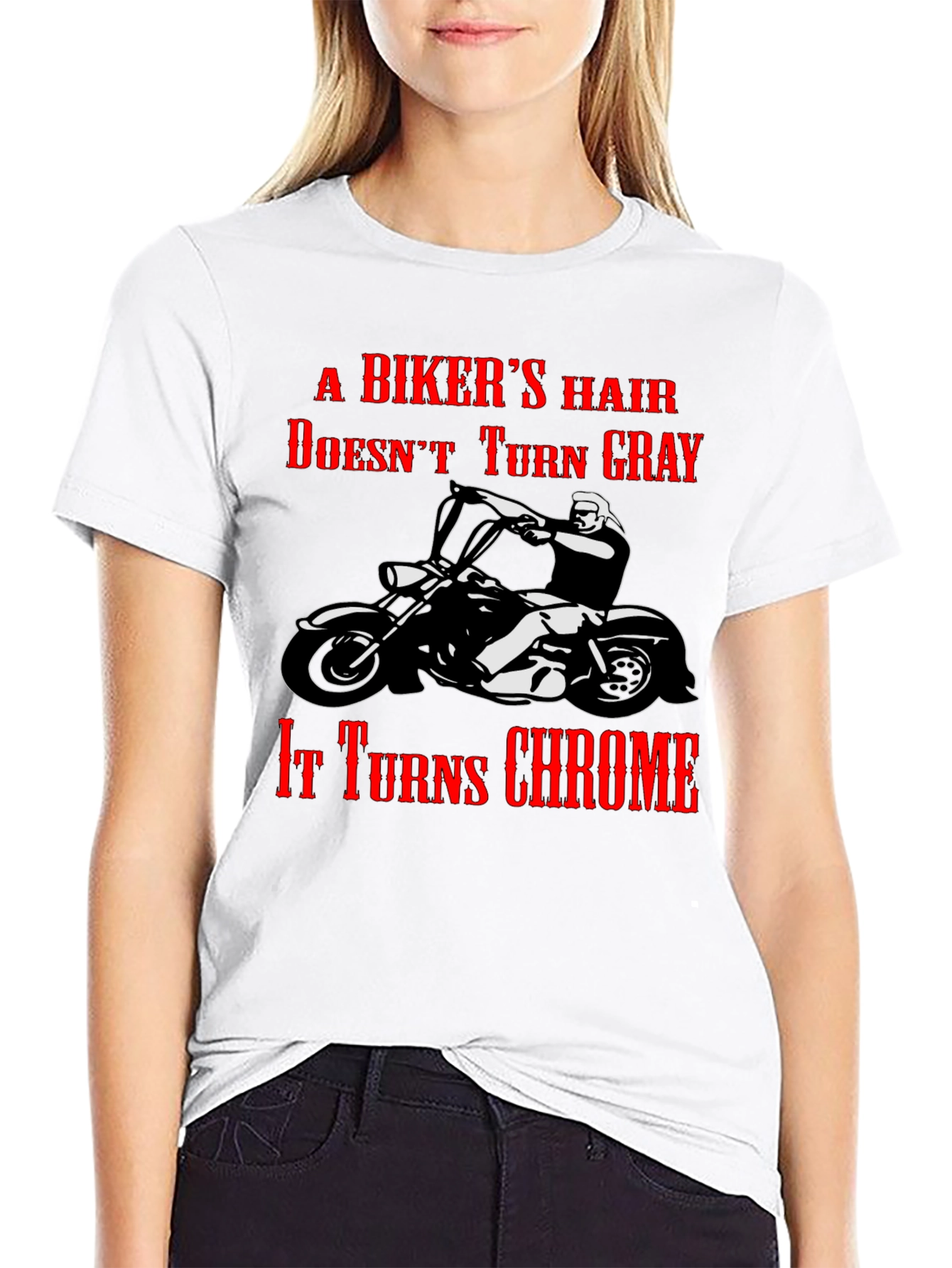 Bikers Hair Chrome T-Shirt - Motorcycle Apparel