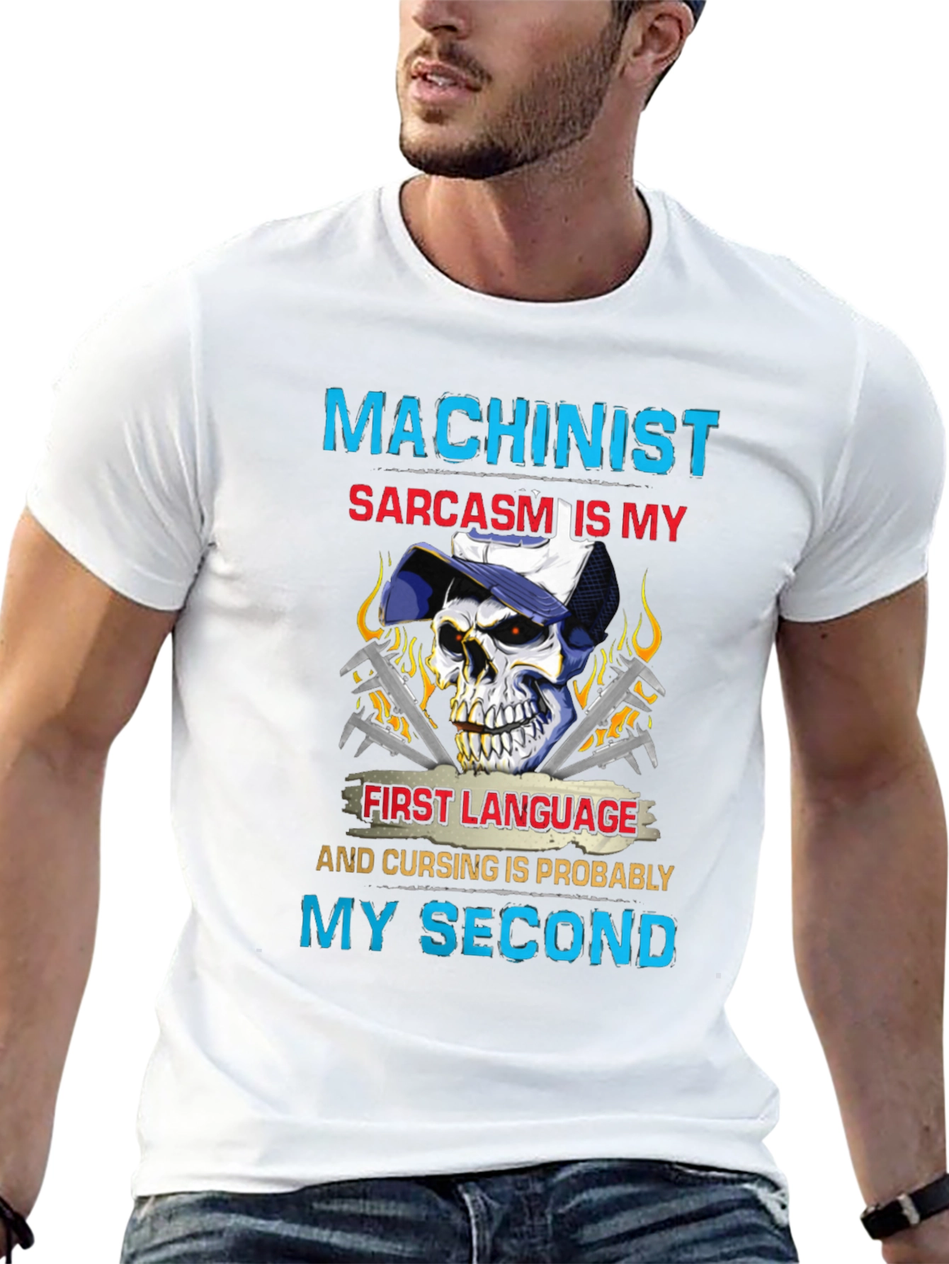 Machinist Sarcasm T-Shirt - Funny Skull Graphic Tee