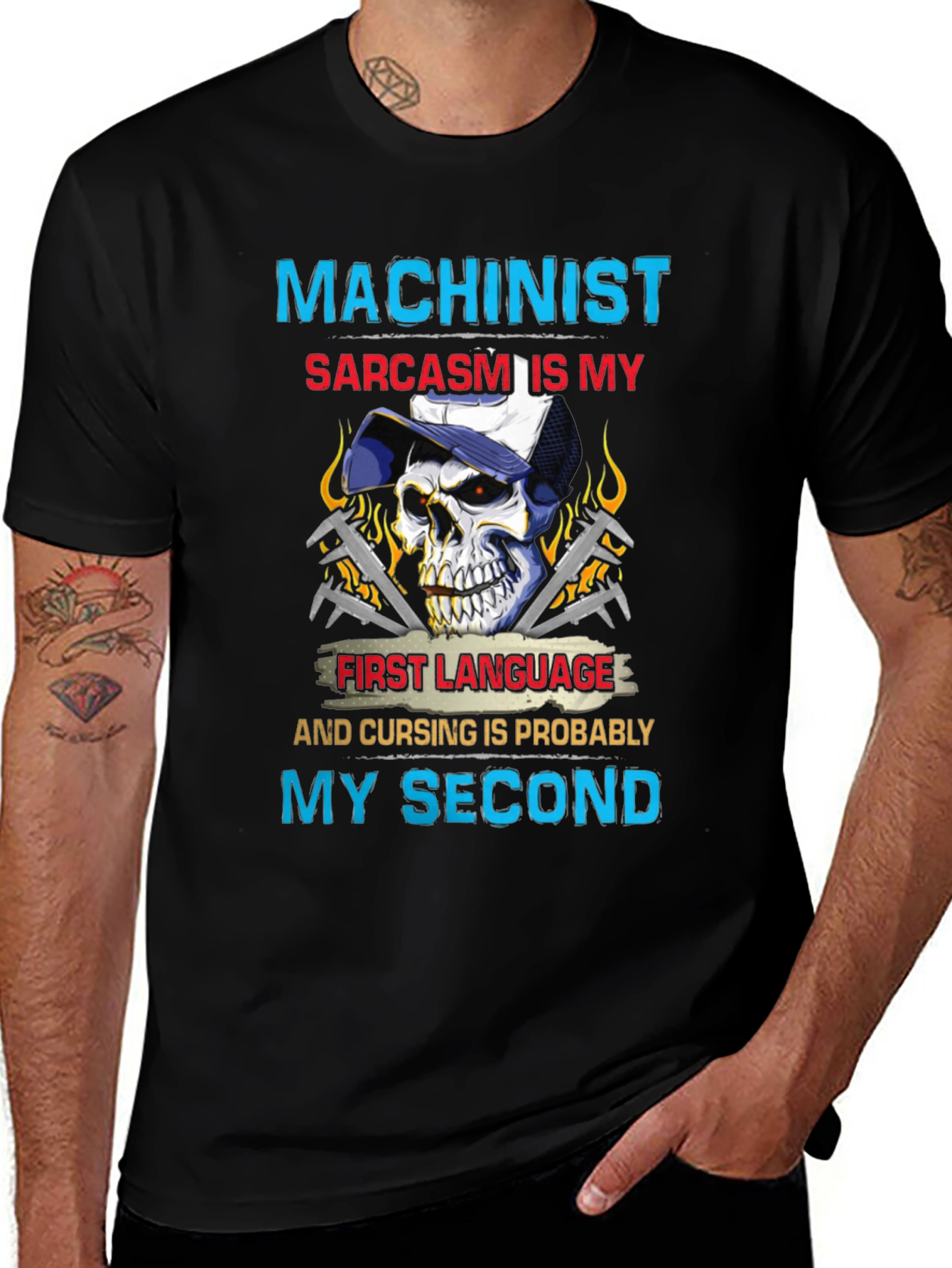 Machinist Sarcasm T-Shirt - Funny Skull Graphic Tee
