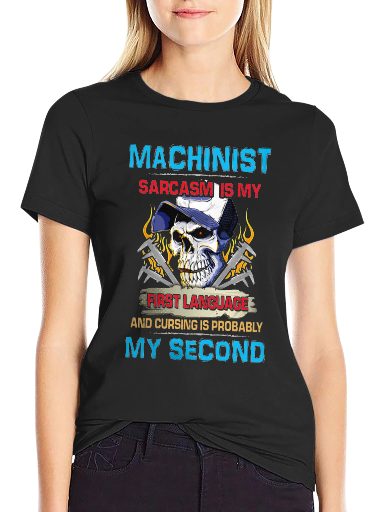 Machinist Sarcasm T-Shirt - Funny Skull Graphic Tee