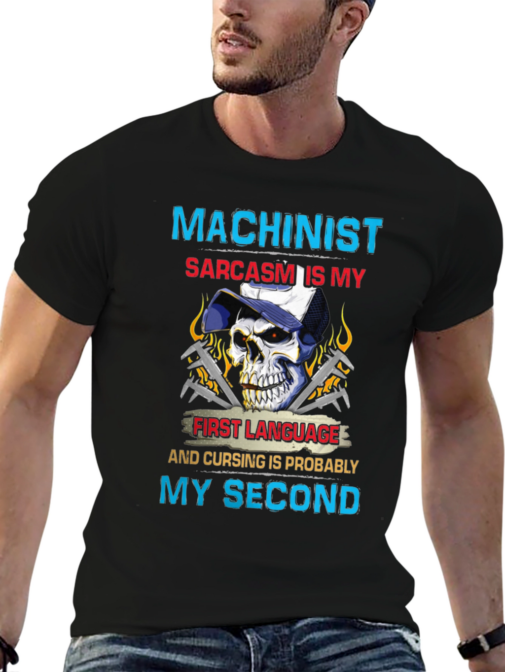 Machinist Sarcasm T-Shirt - Funny Skull Graphic Tee